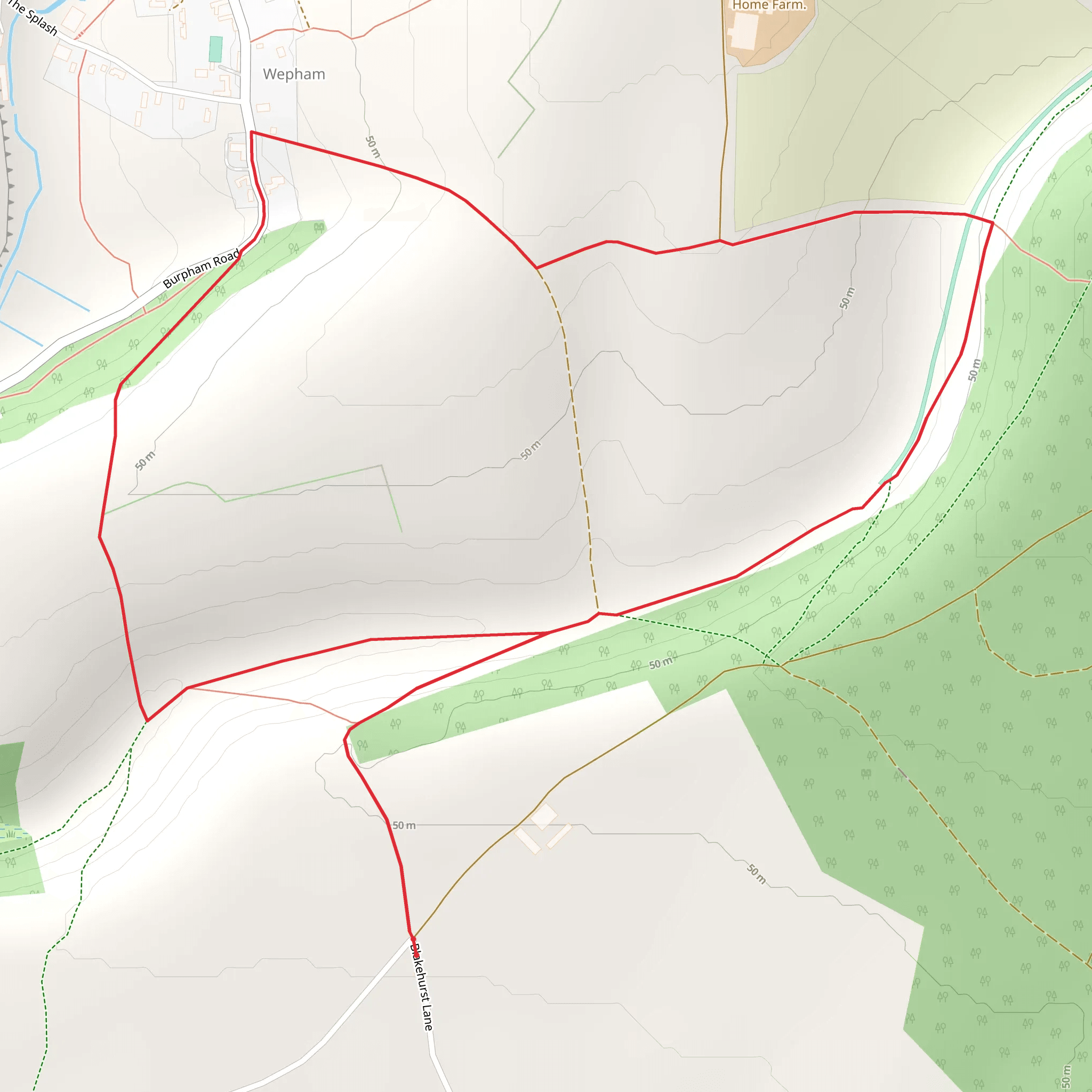 Wepham Short Loop mobile static map