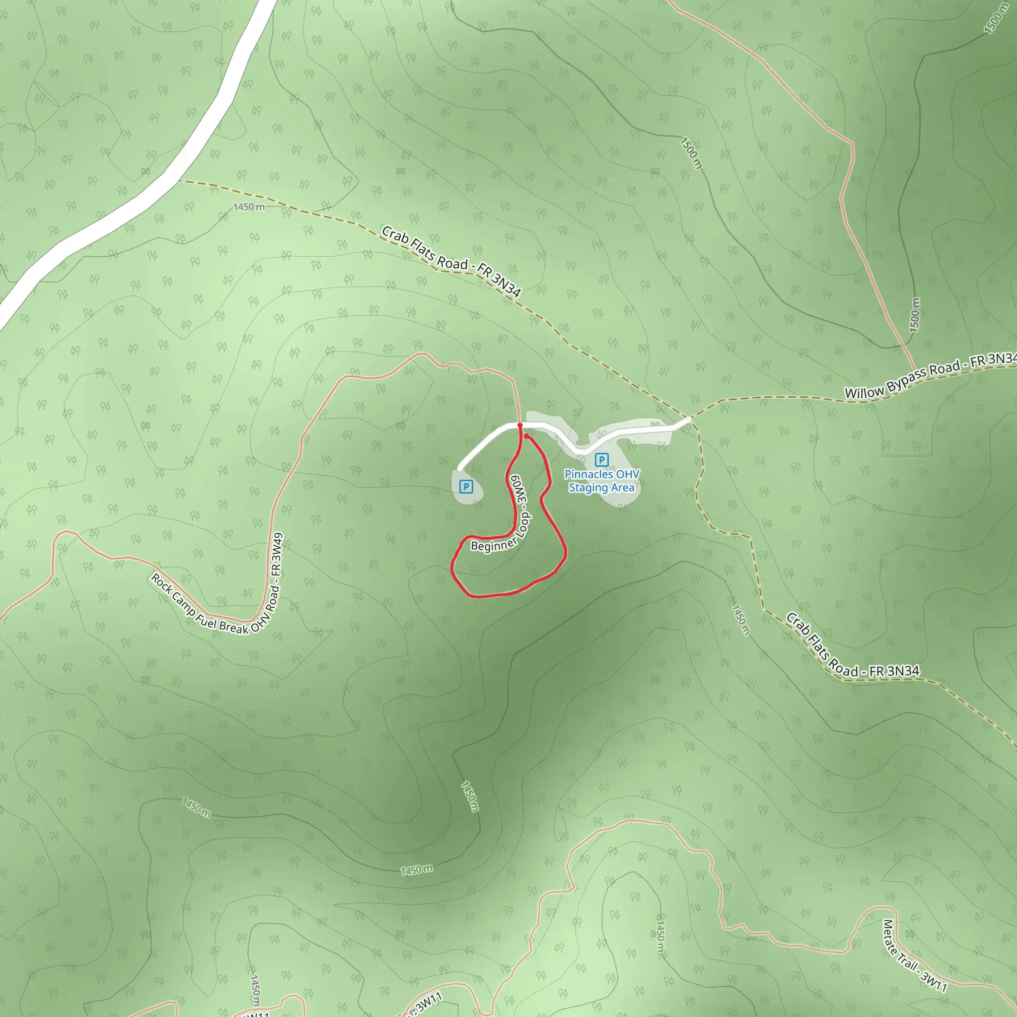 Beginner Loop Trail mobile static map