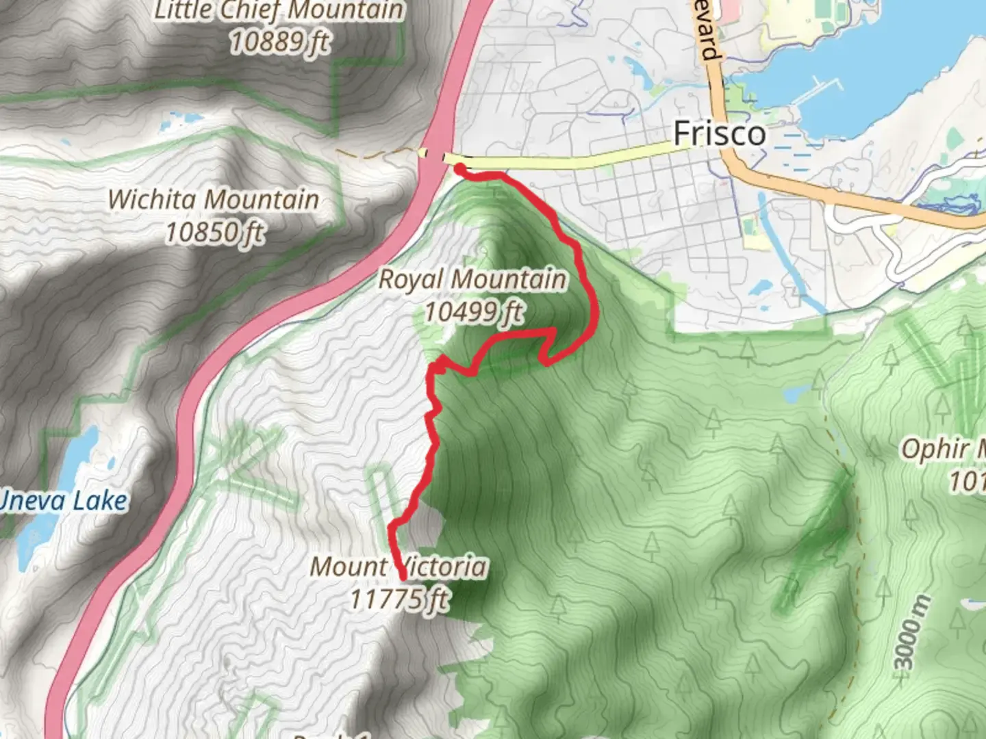 An image depicting the trail Mount Victoria via Temple Trail and its surrounding area.