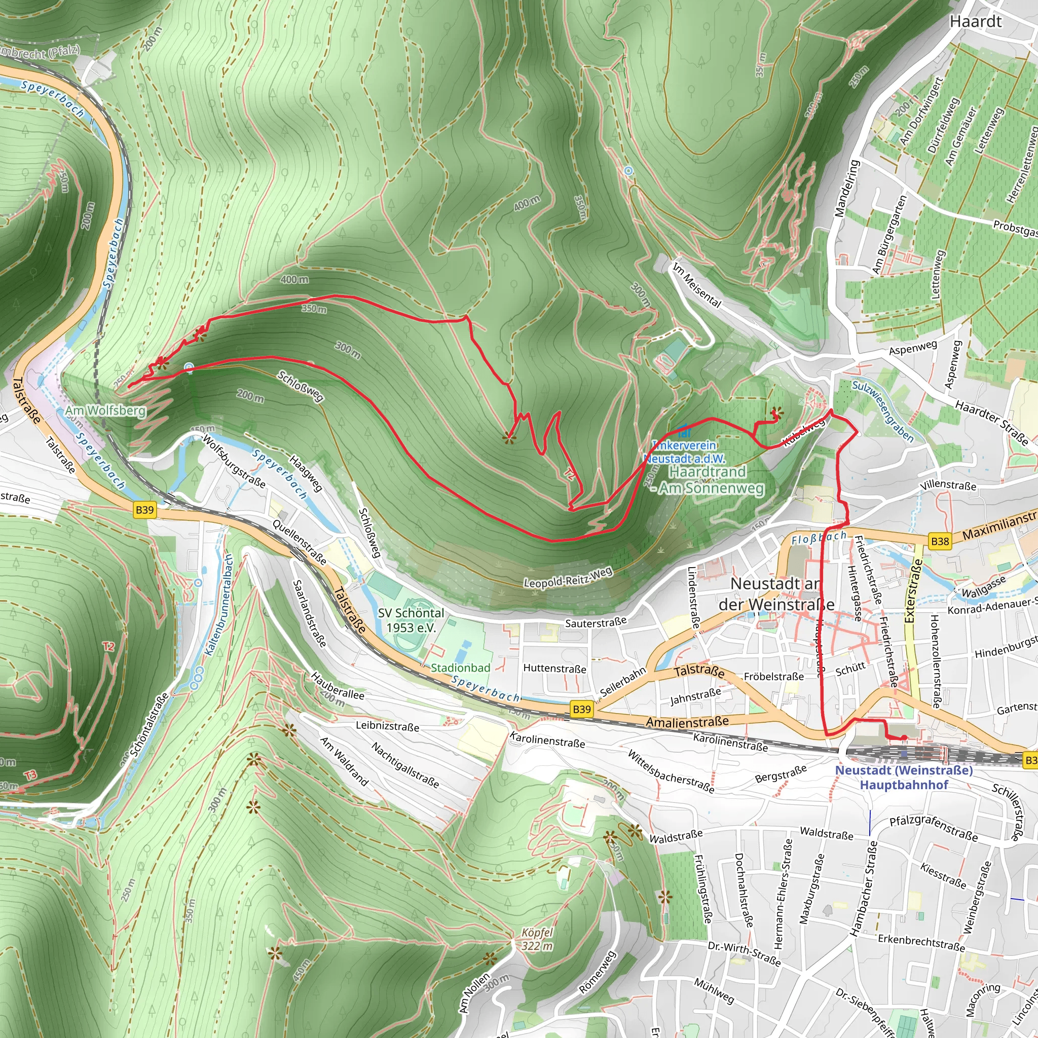 Bergstein via Pfaelzer Weinsteig mobile static map