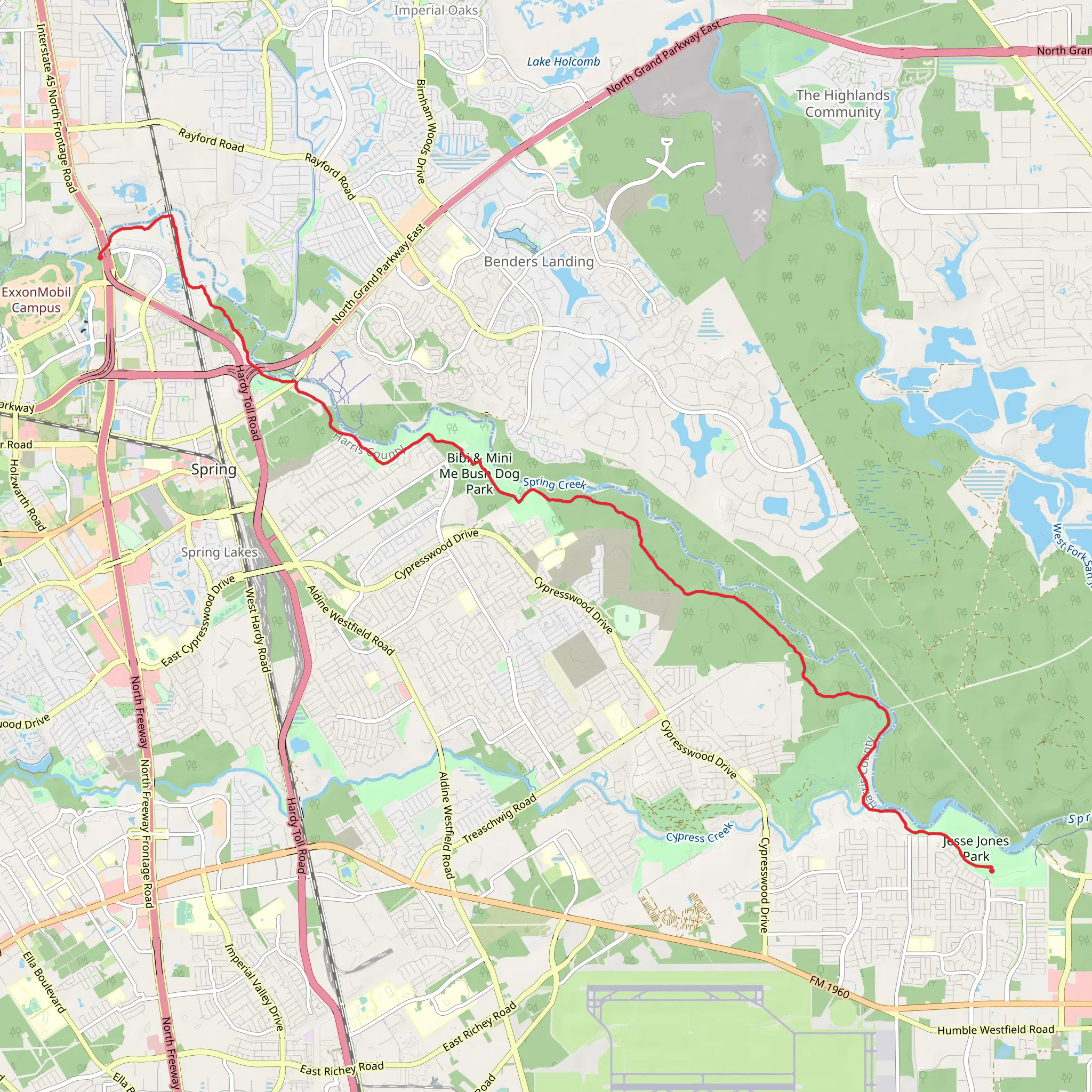 Spring Creek Greenway Trail mobile static map