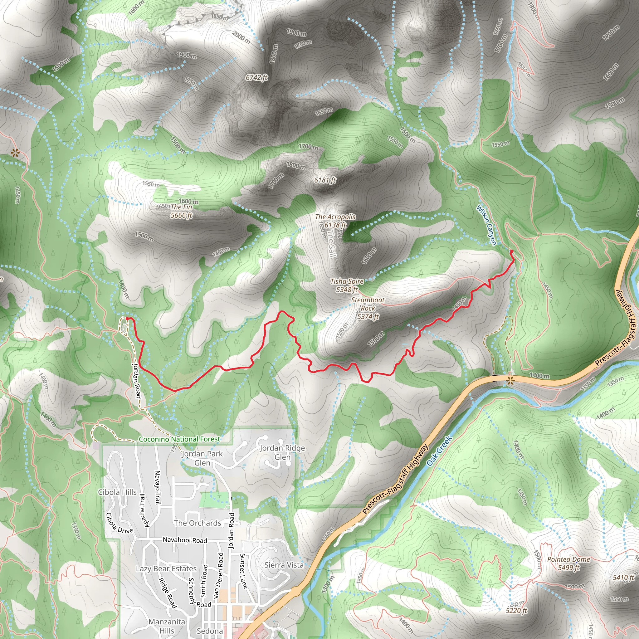 Steamboat Tank and Jim Thompson Trail mobile static map