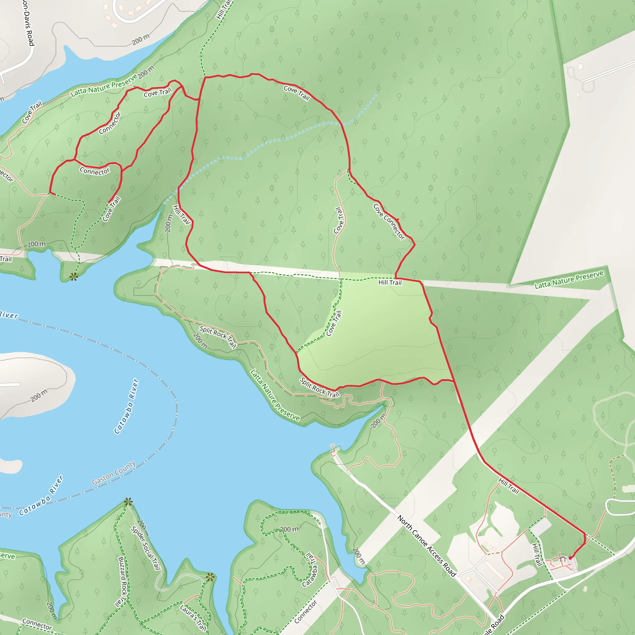 Hill, Split Rock and Cove Loop Trail mobile static map