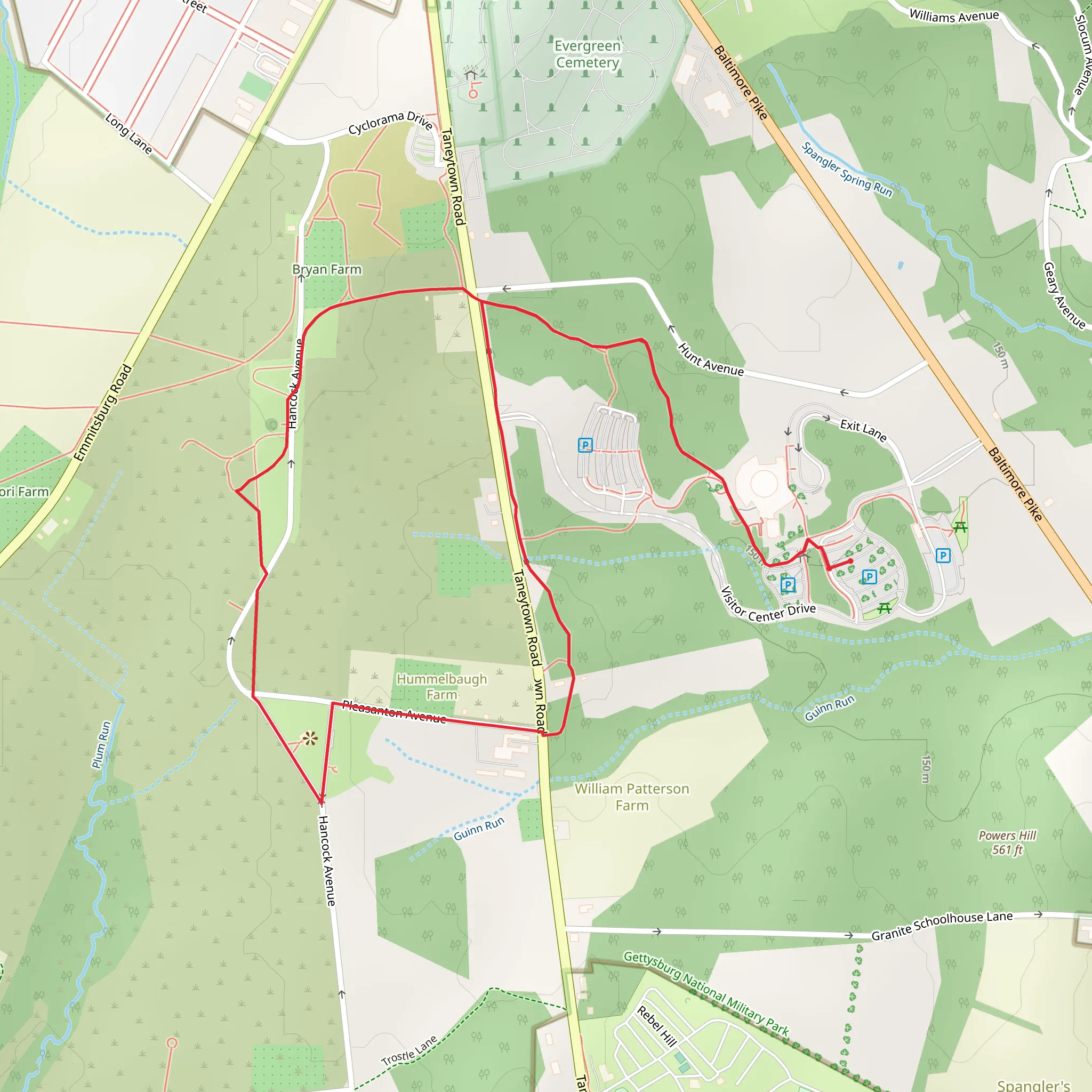 Cemetery Ridge Loop mobile static map
