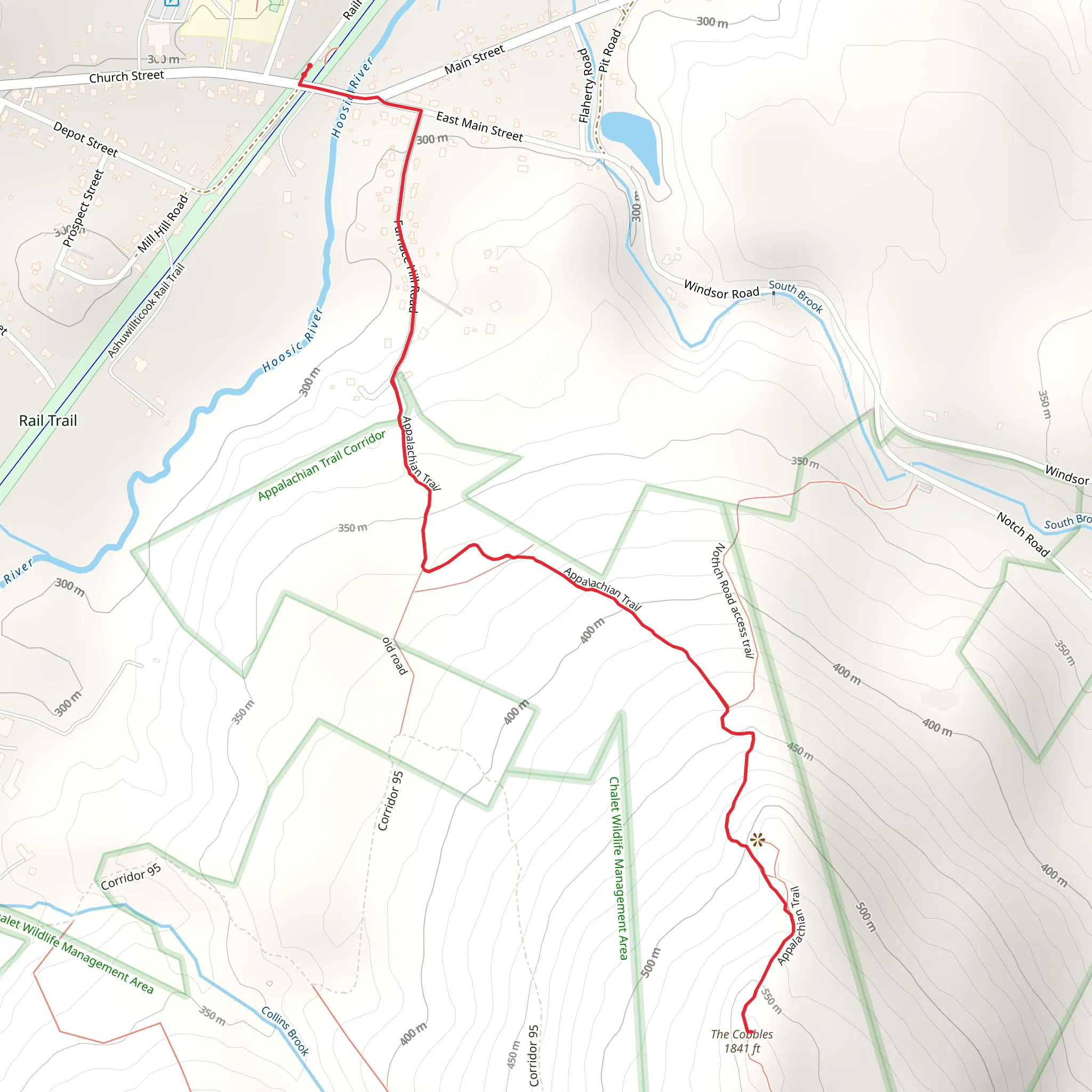 Furnace Hill and The Cobbles via Appalachian Trail mobile static map