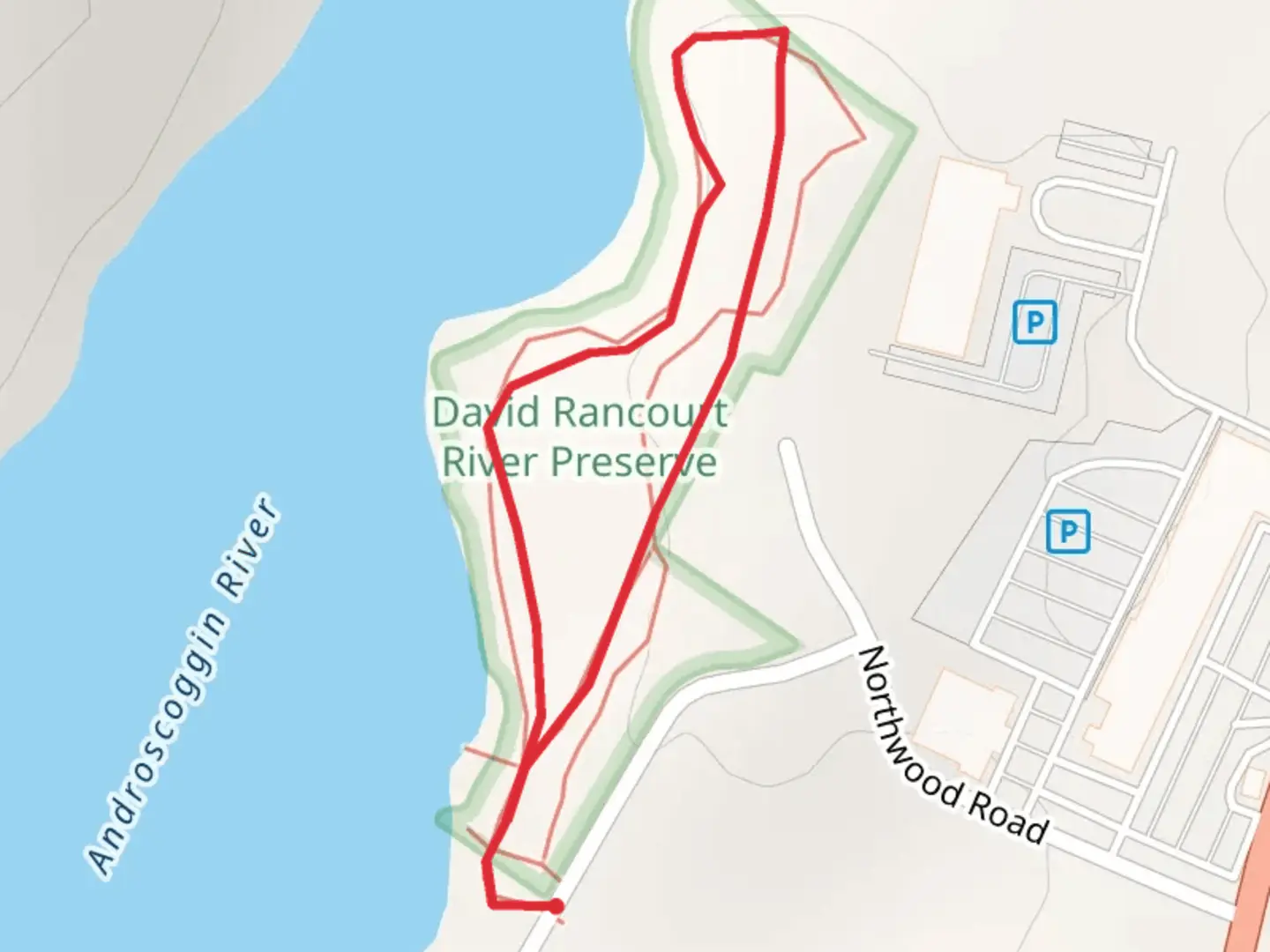 An image depicting the trail David Rancourt Preserve Loop and its surrounding area.