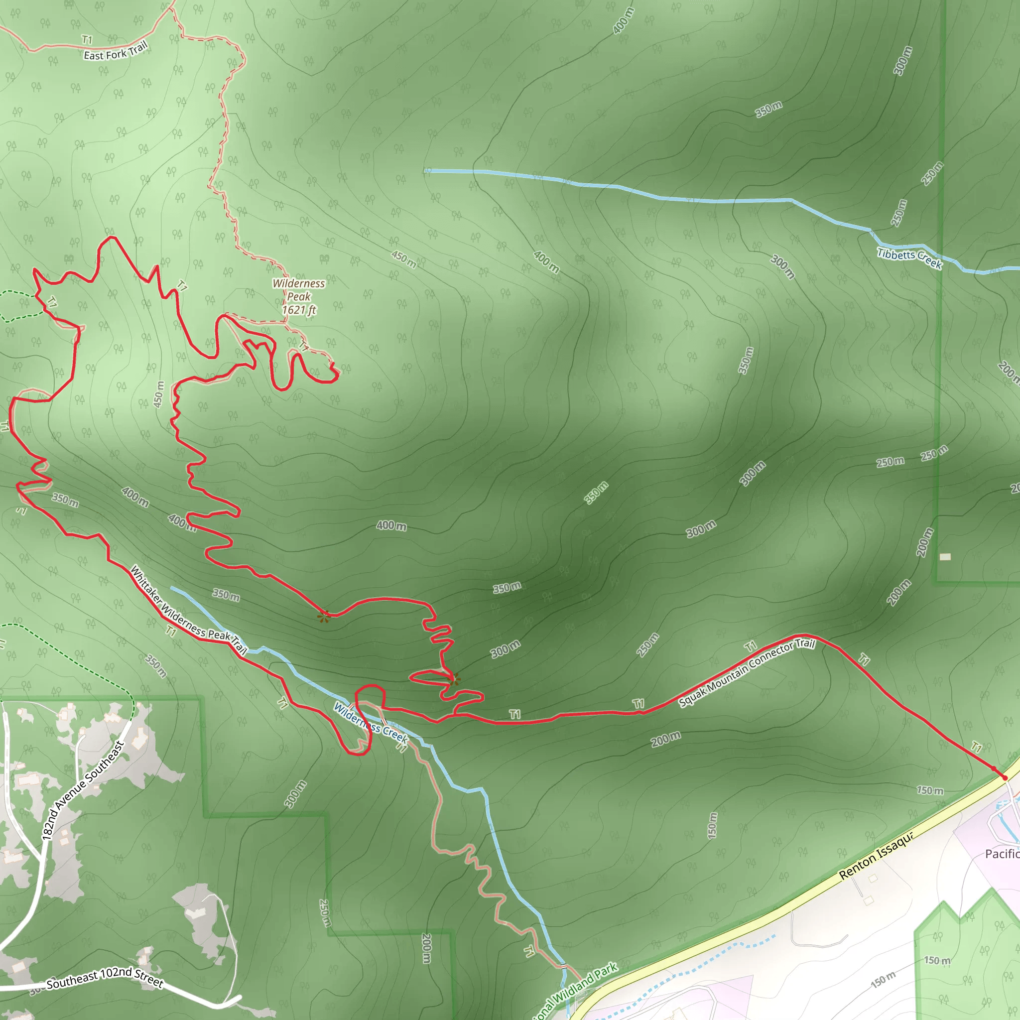 Wilderness Peak Loop mobile static map