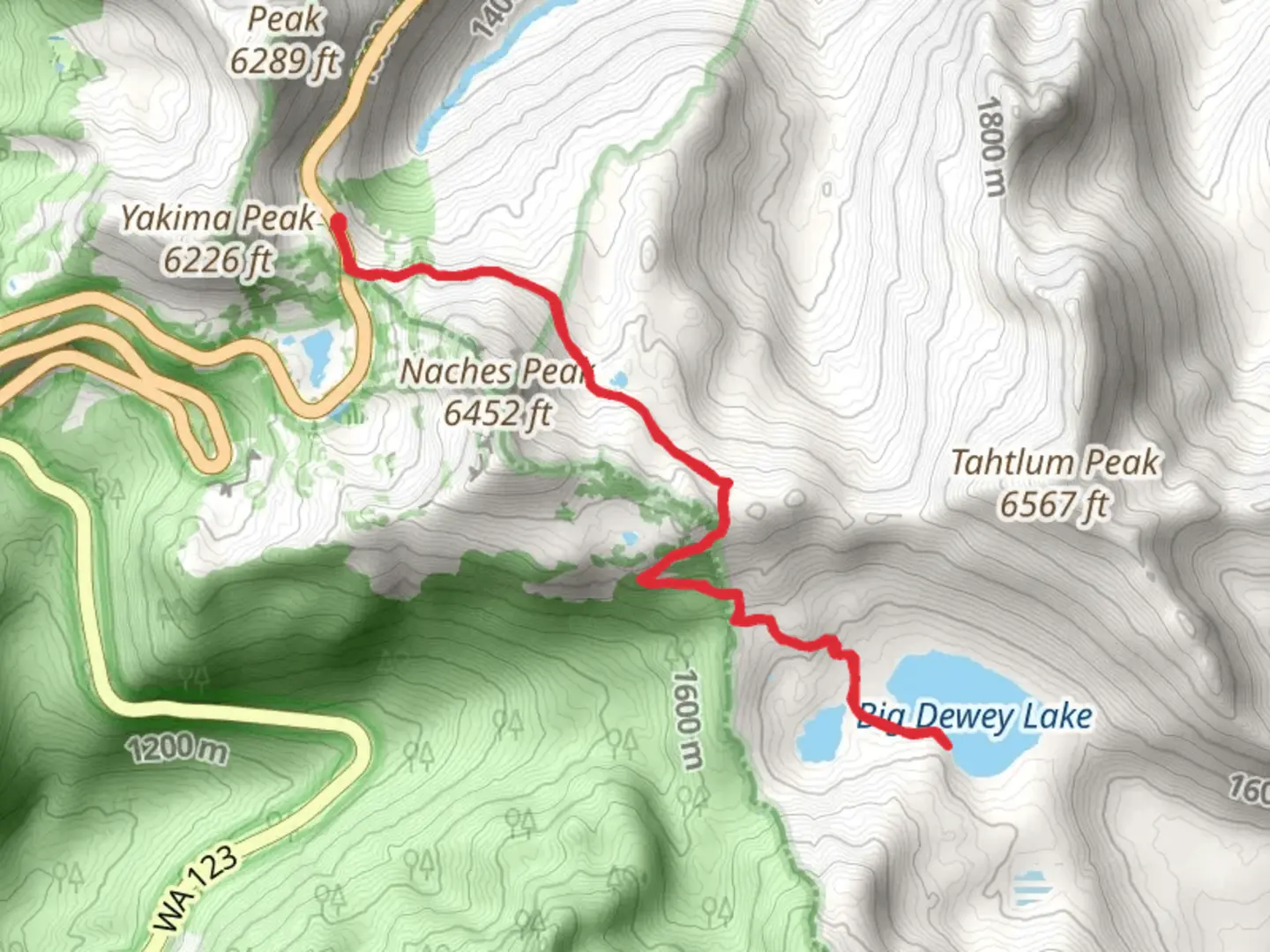 An image depicting the trail Big Dewey Lake and its surrounding area.