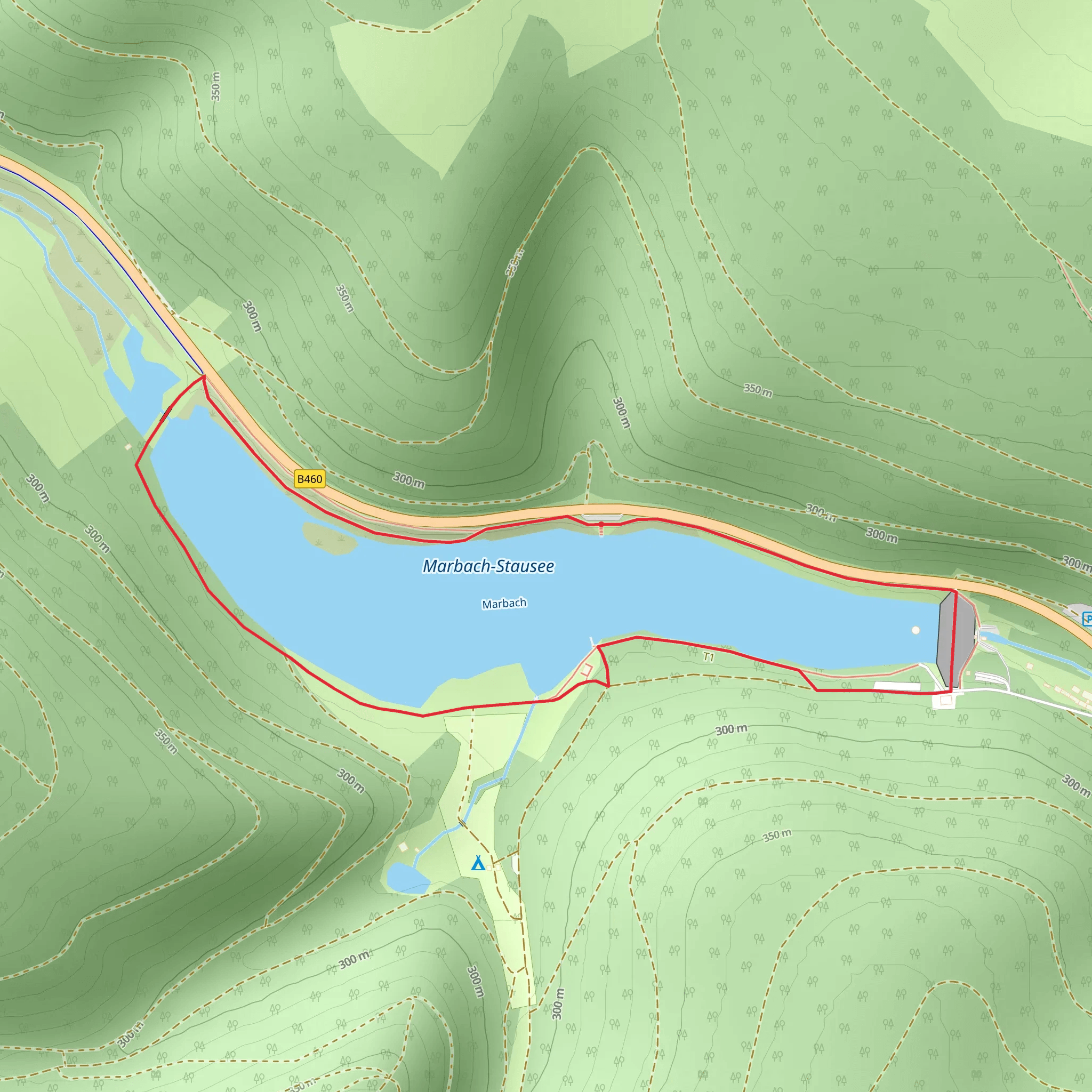 Marbach-Stausee Loop mobile static map