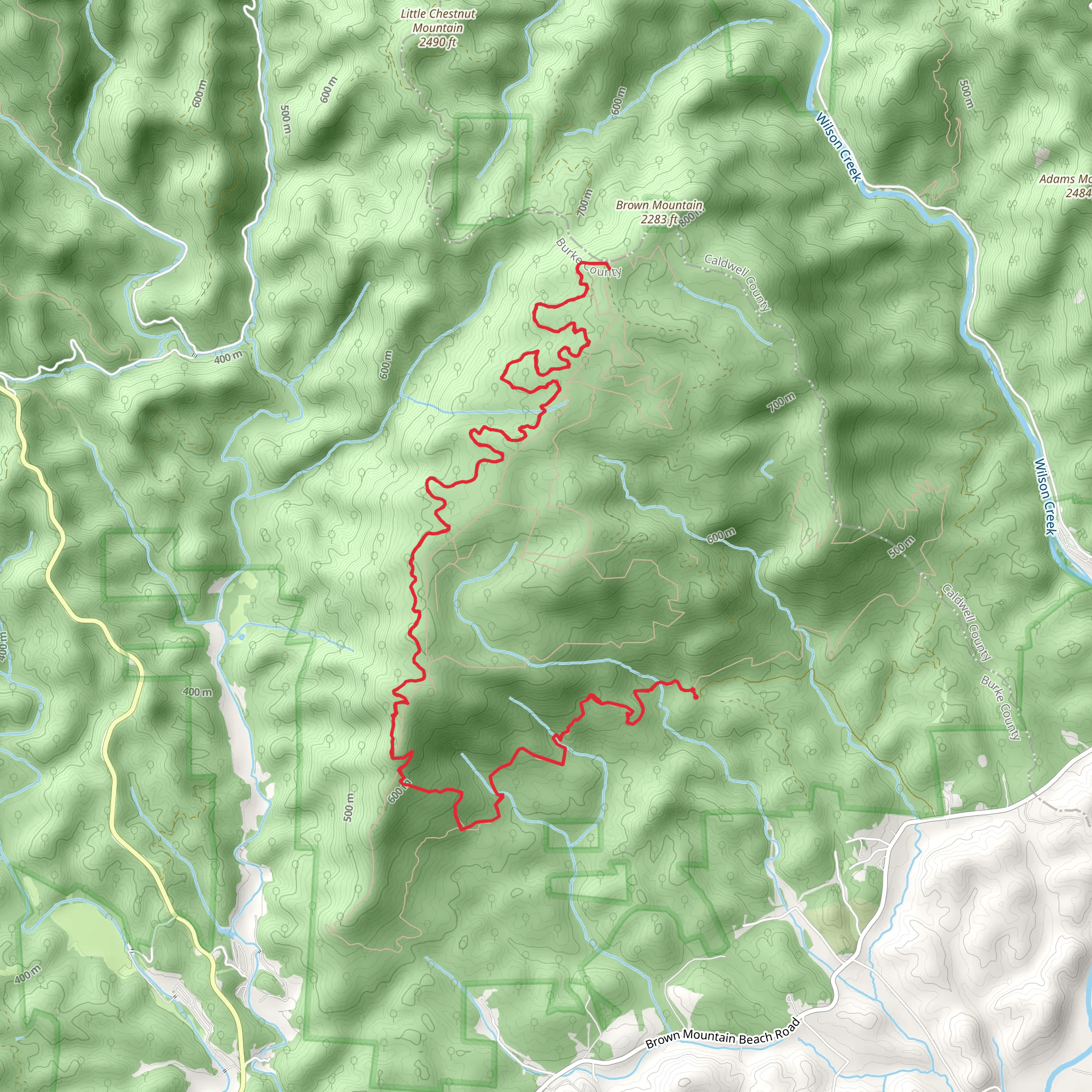 Elliot Deer Trail via Brown Mountain 1 Trail mobile static map