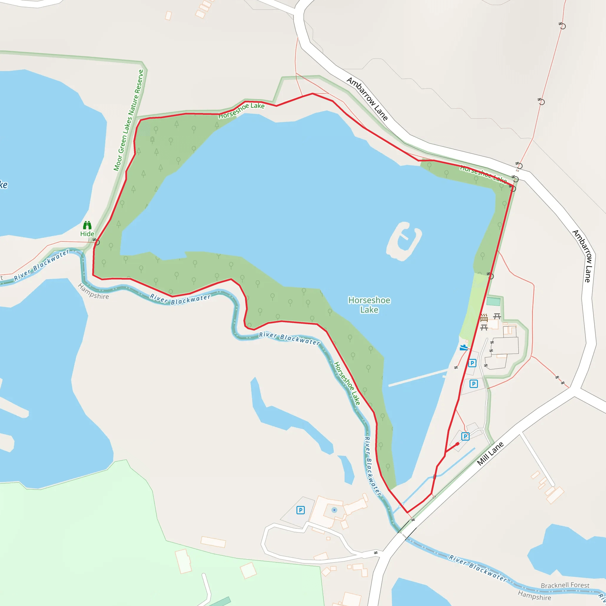 Horseshoe Lake Loop mobile static map