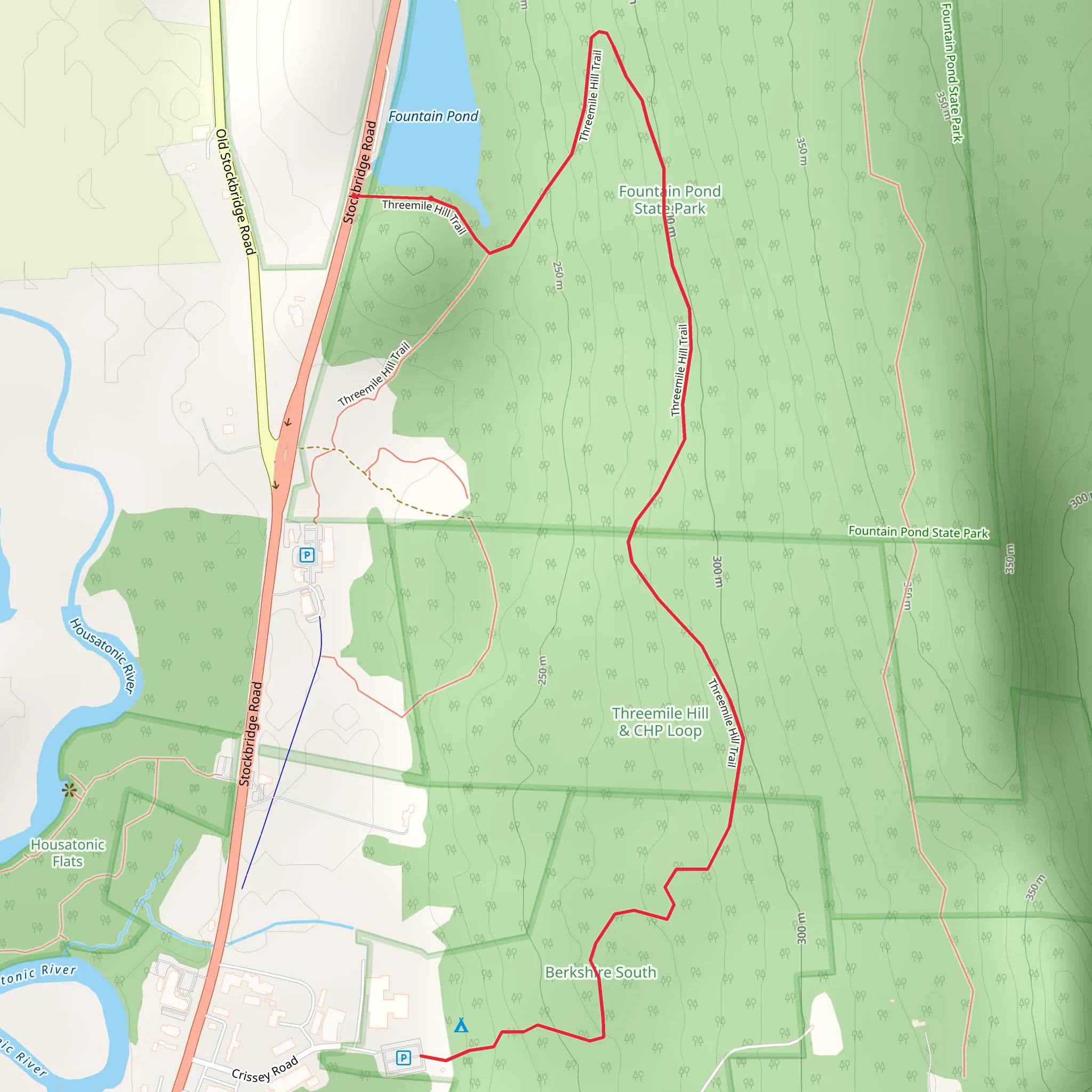 Threemile Hill Trail mobile static map