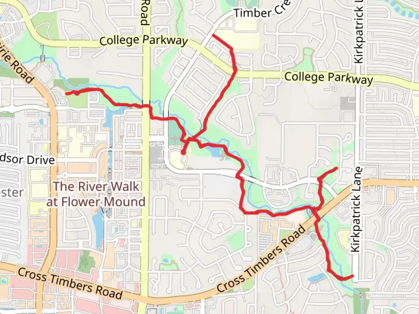 An image depicting the trail Walk along Timber creek from Leonard Johns Park and its surrounding area.
