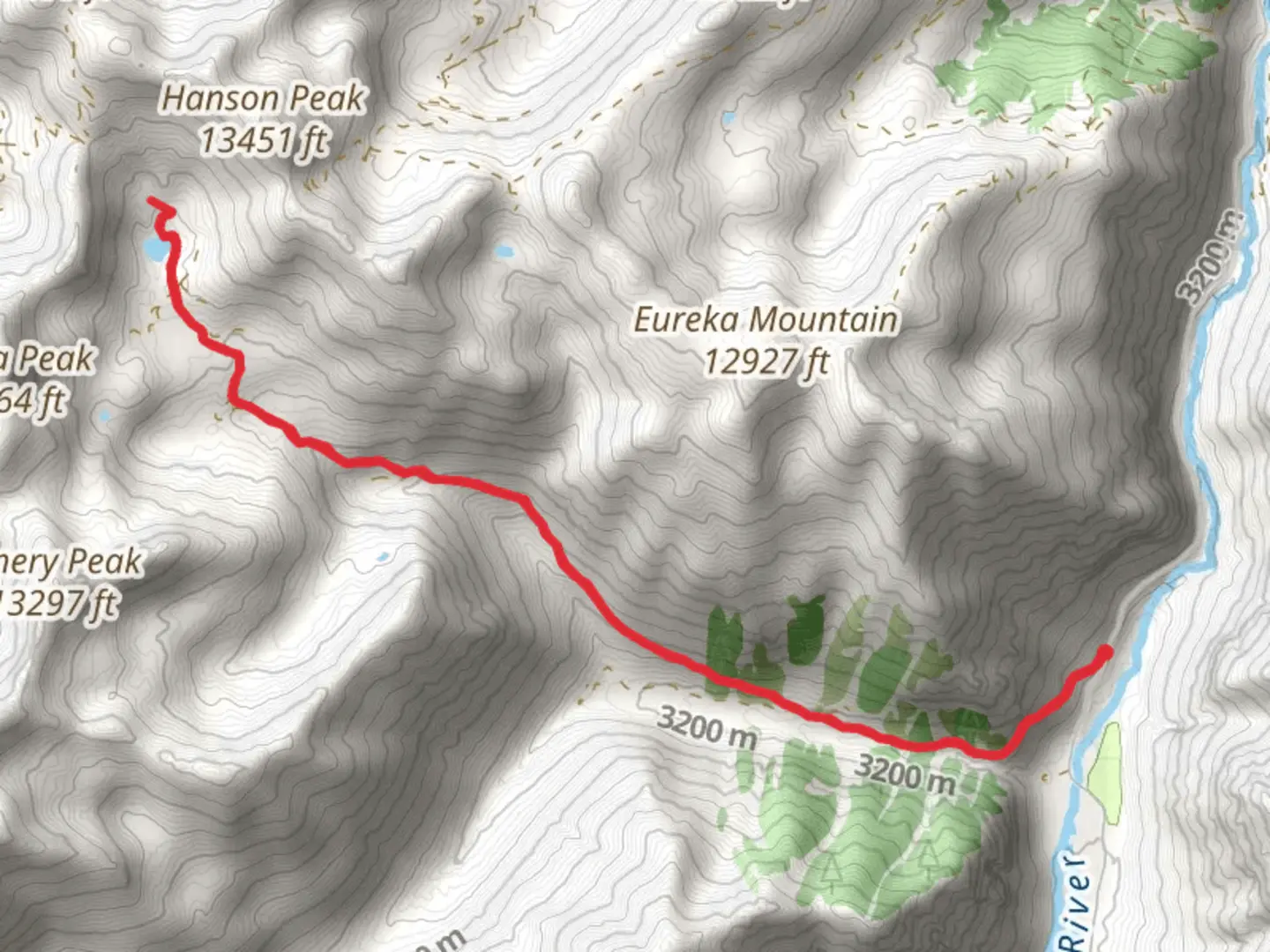An image depicting the trail Lake Emma and its surrounding area.