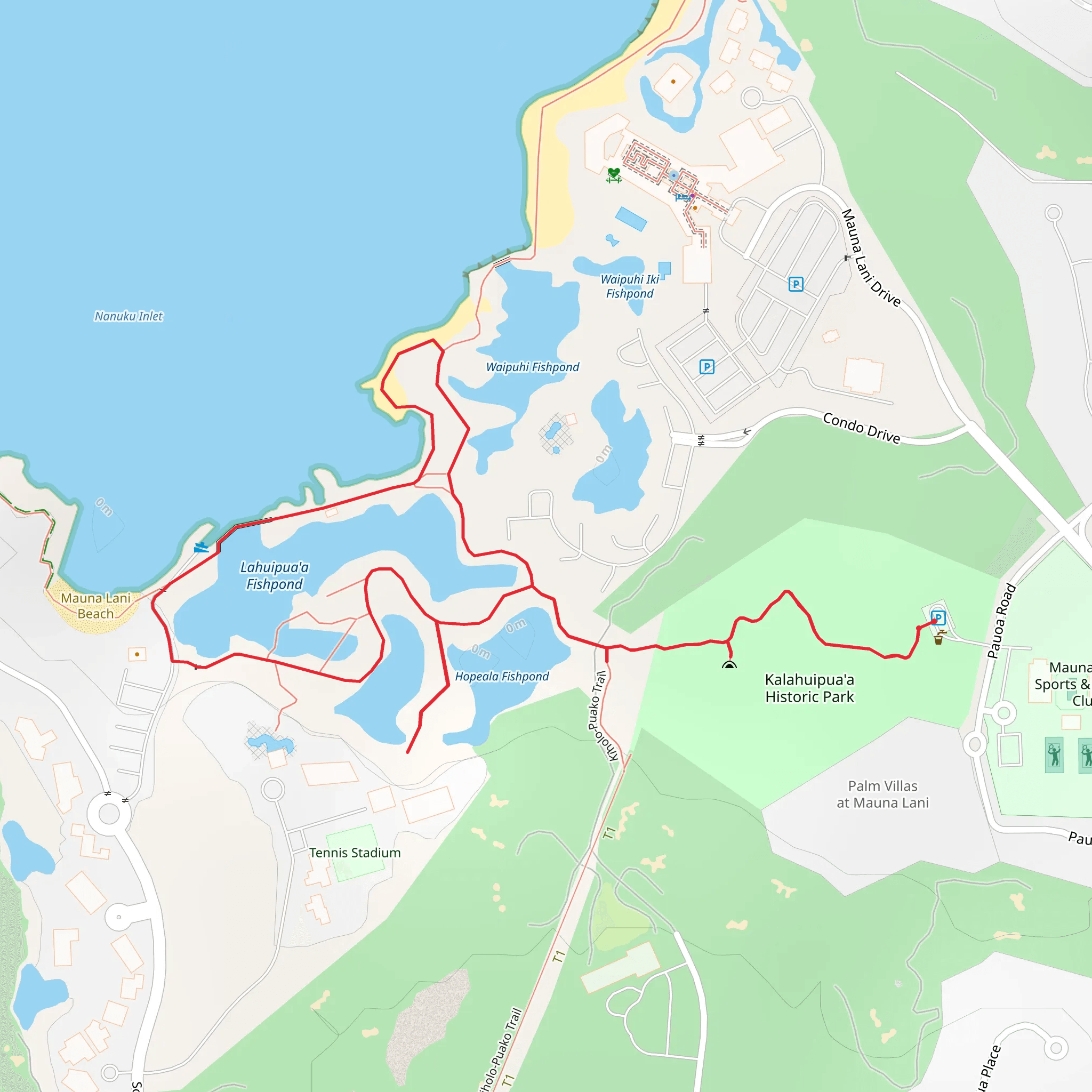 Hopeaia and Manoku Fishpond Loop mobile static map