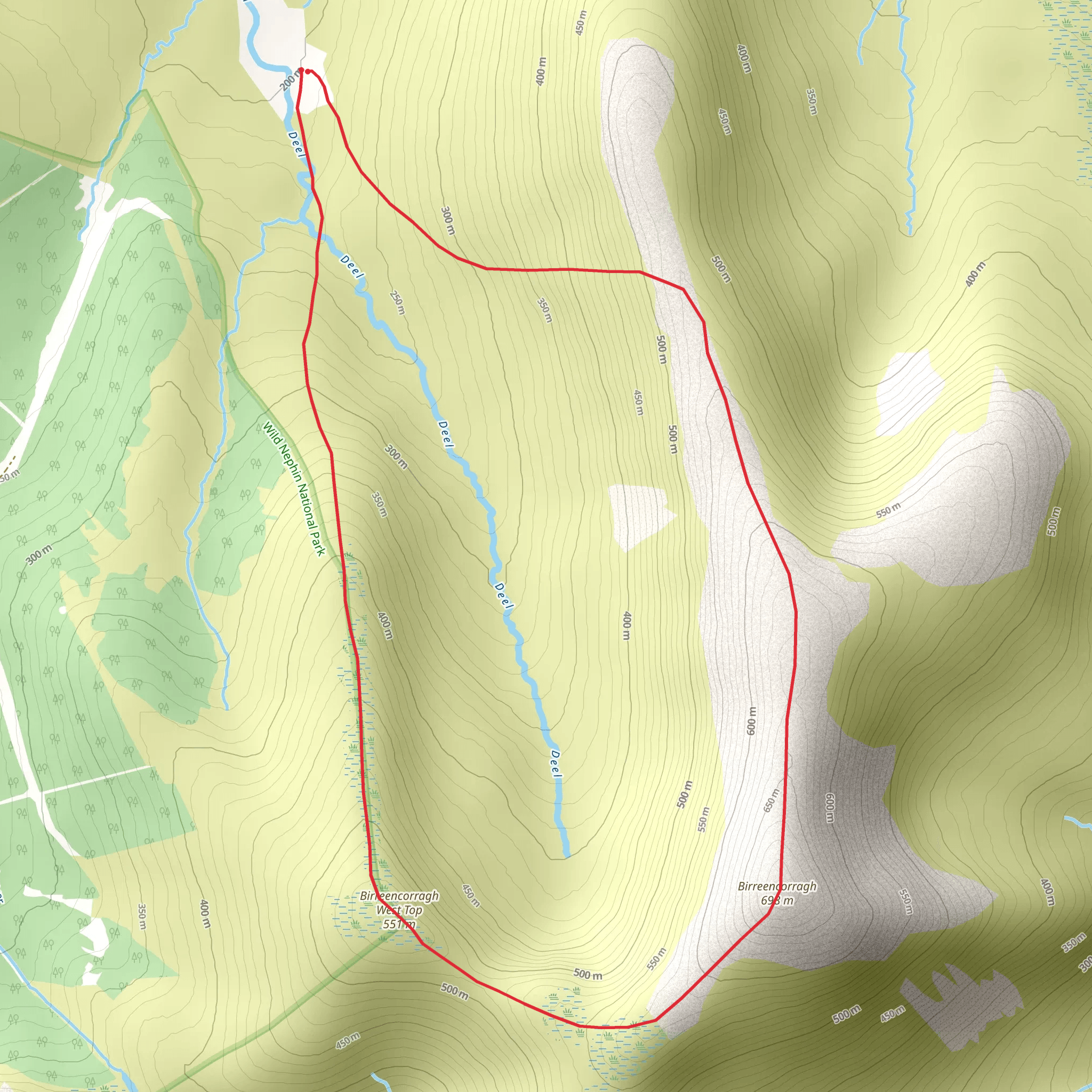 Birreencorragh Loop from The North mobile static map