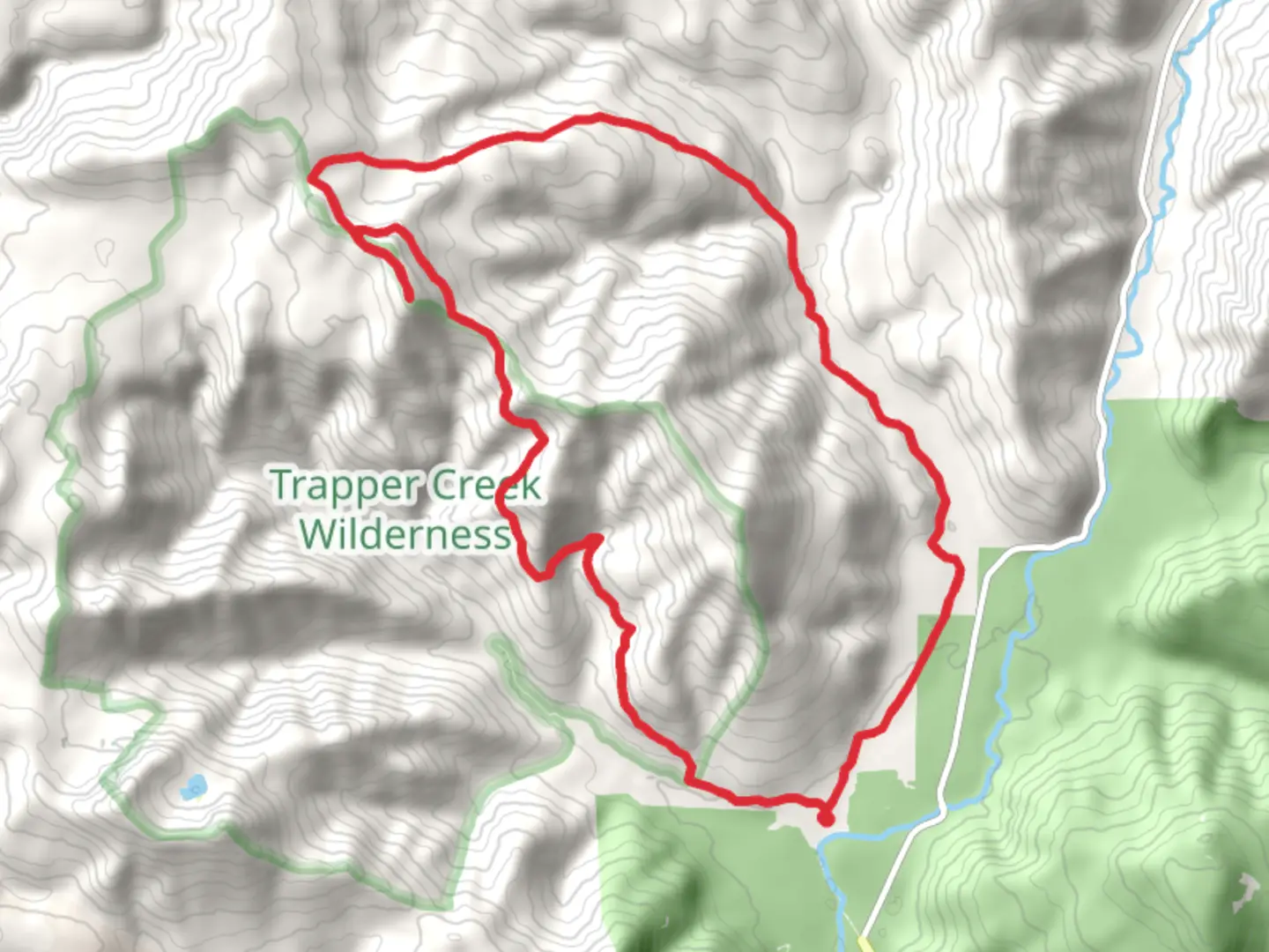 An image depicting the trail Observation Trail, Big Hollow Trail and Dry Creek Trail and its surrounding area.