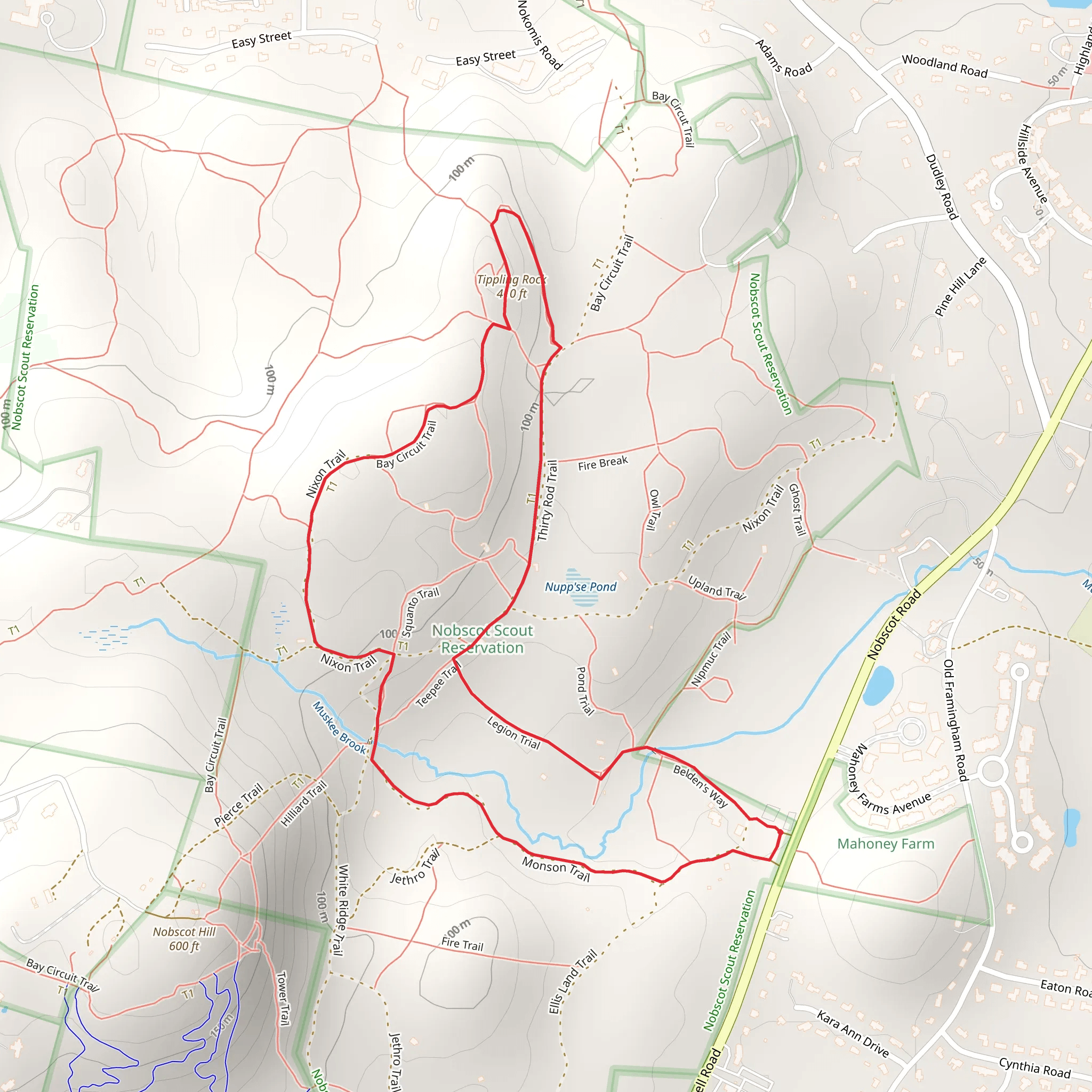 Tippling Rock Loop Trail mobile static map