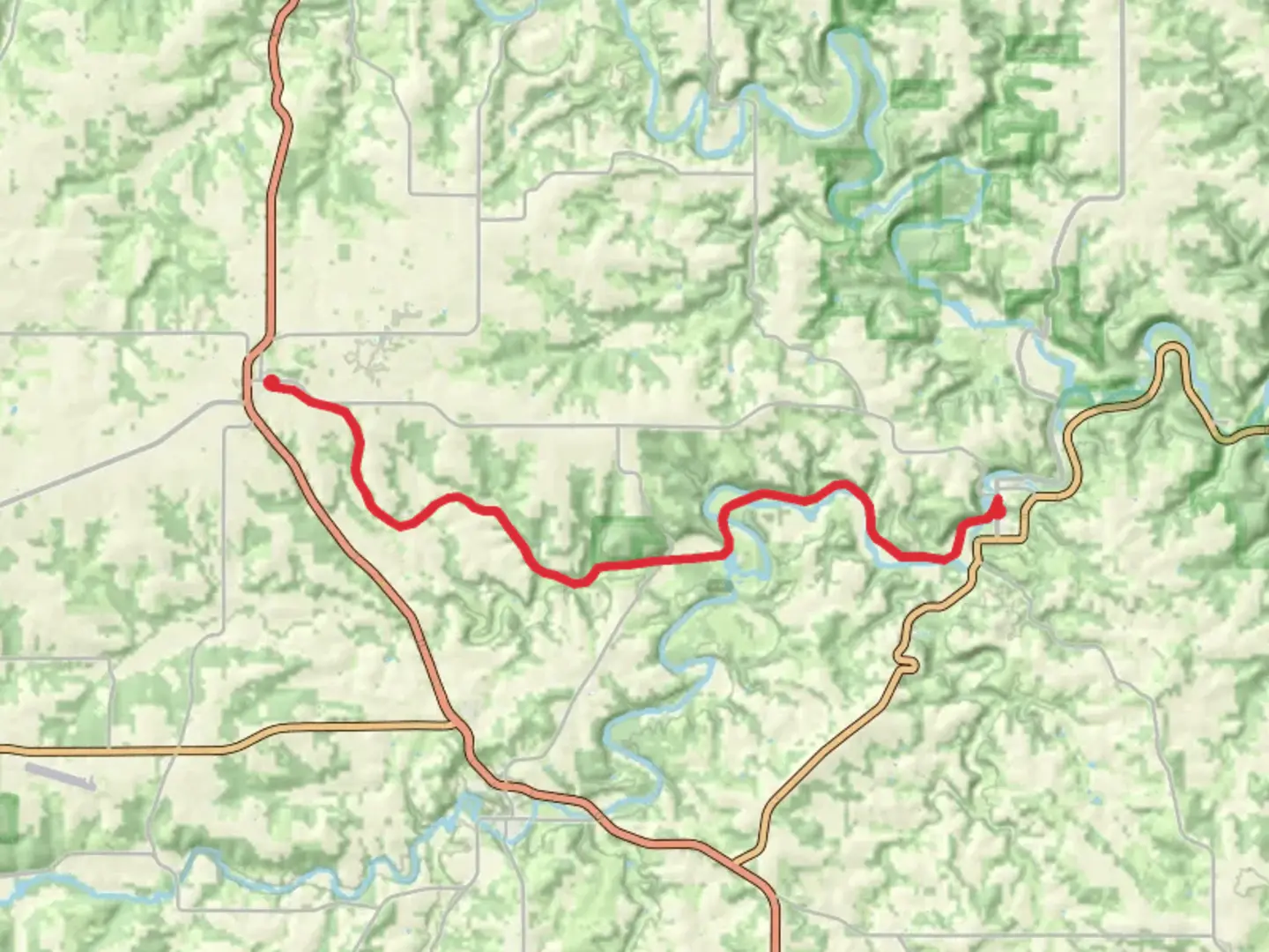 An image depicting the trail Root River State Trail and its surrounding area.