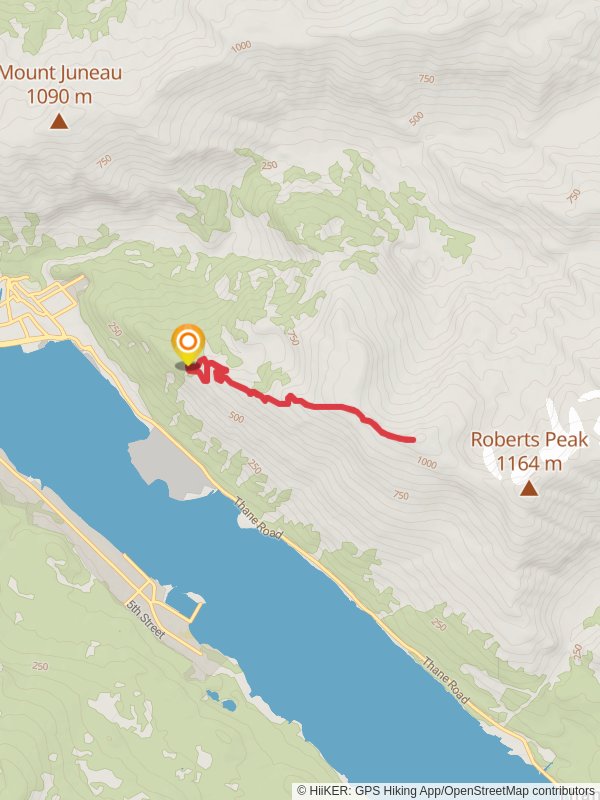 Gastineau Peak Out and Back mobile static map