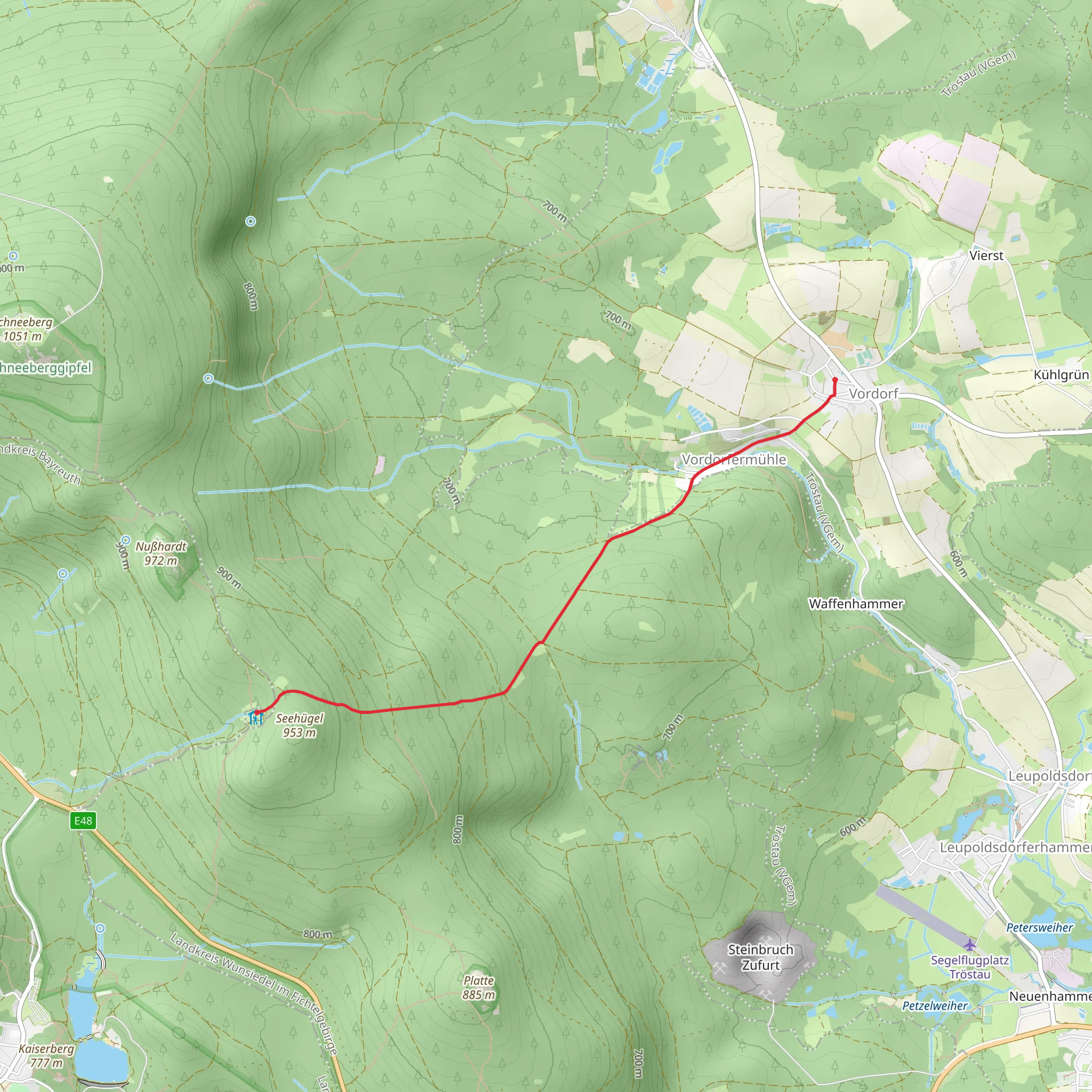 Vordorf to Seehügel Walk via Mittwelweg mobile static map