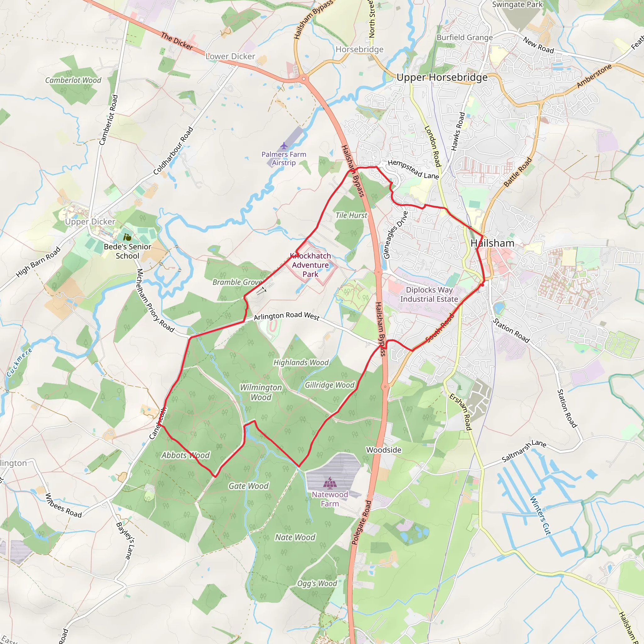 Hailsham Southern Loop mobile static map