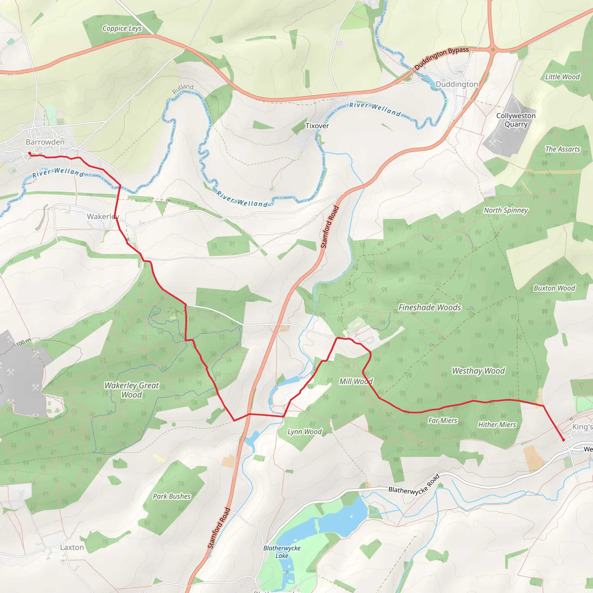 Rockingham Forest Walk mobile static map