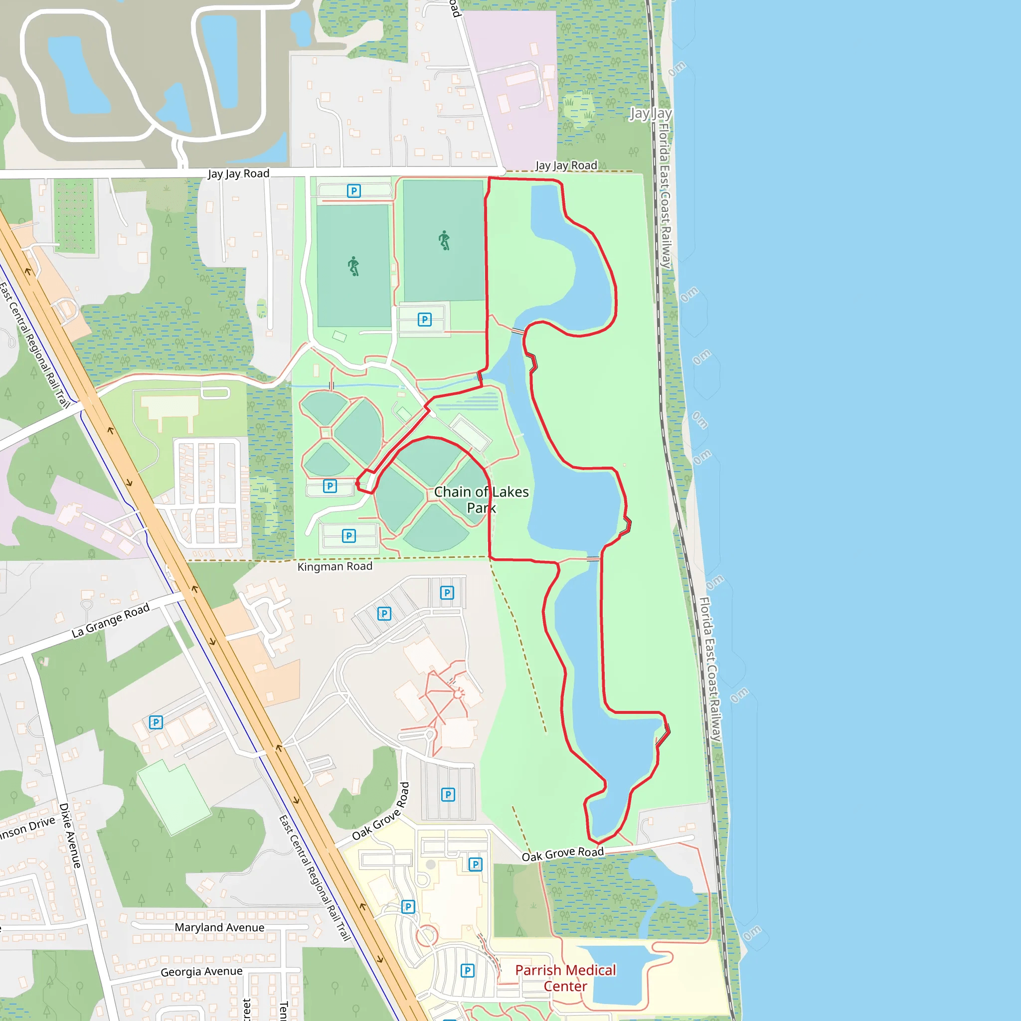 Chain of Lakes Park Loop mobile static map
