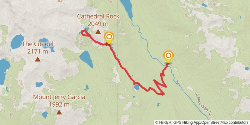 Peggy's Pond via Cathedral Pass Trail stage 2 Map