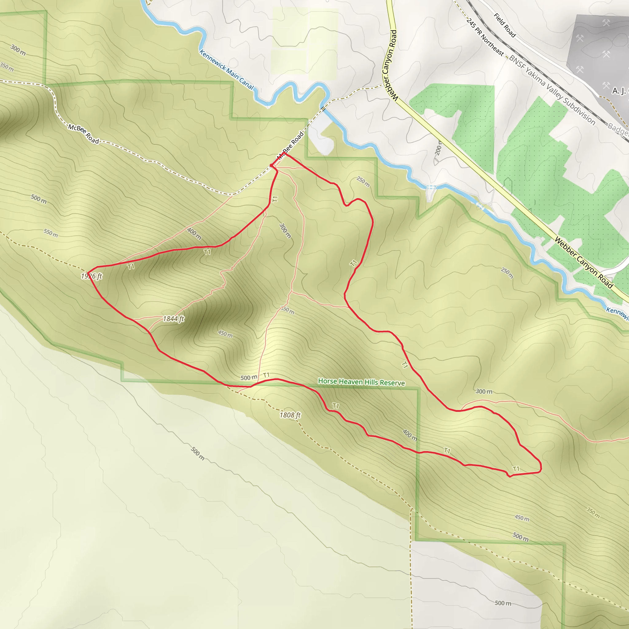 Old McBee Grade Loop mobile static map