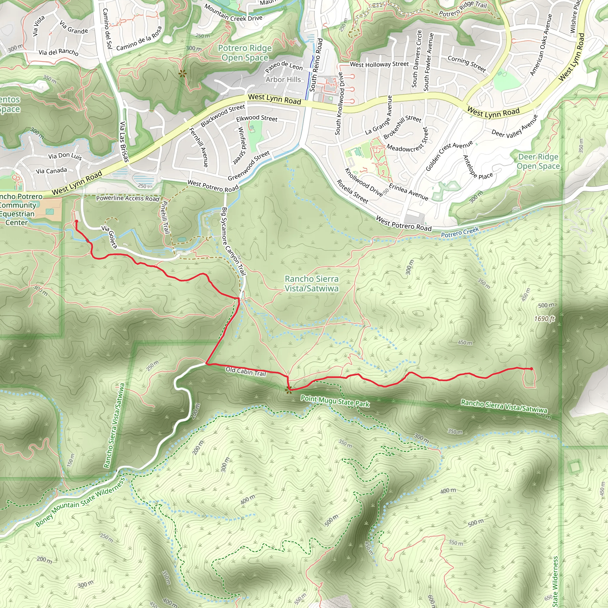 Hidden Valley Overlook and Ranch Overlook Trail mobile static map
