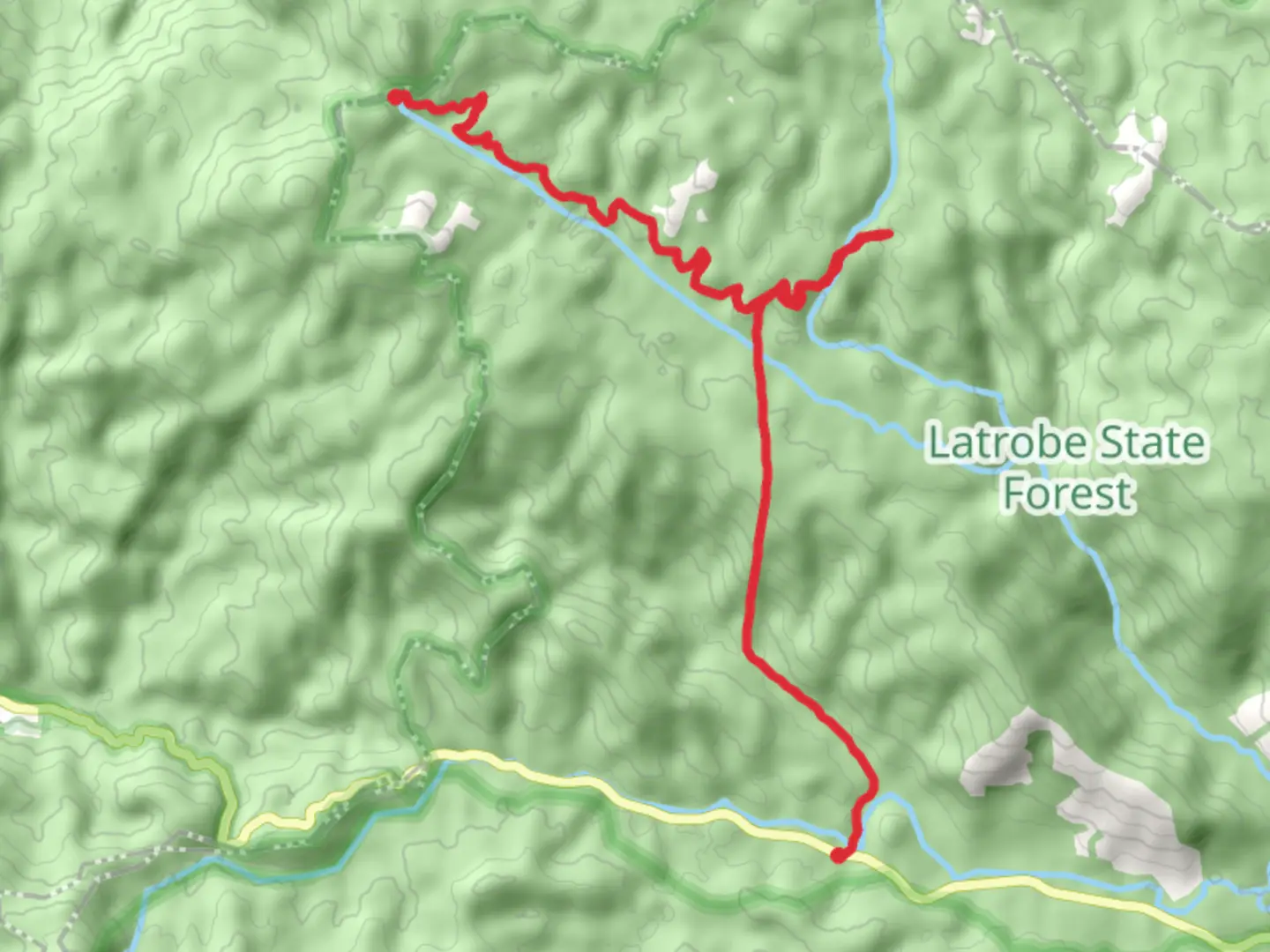 An image depicting the trail Starling Gap to High Lead Trail and its surrounding area.