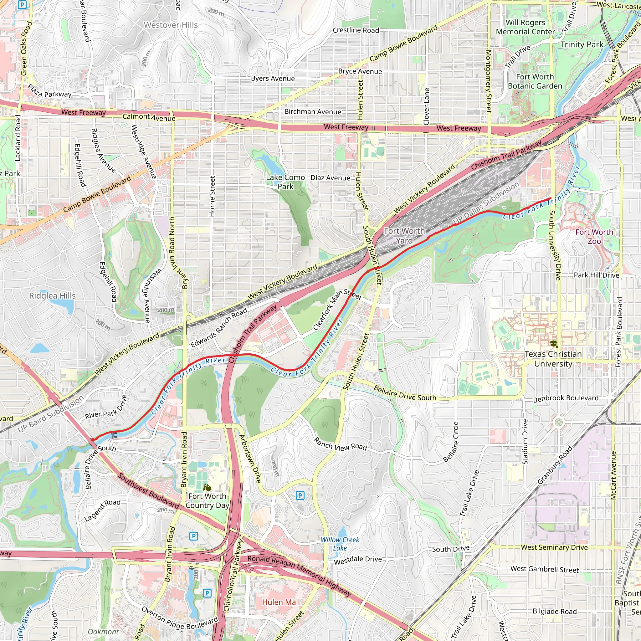 Trinity Trail Out and Back mobile static map
