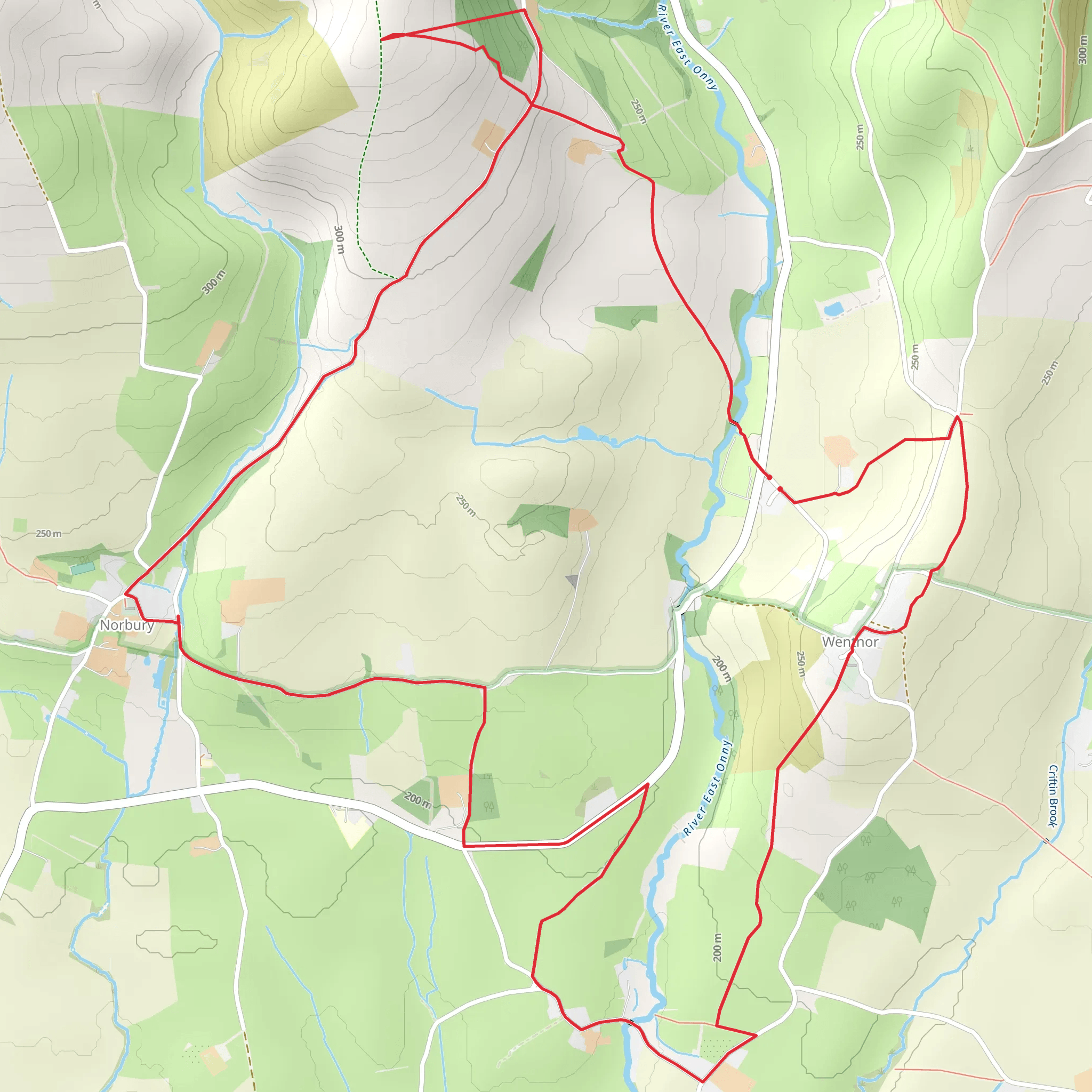 Wentnor to Norbury Loop mobile static map