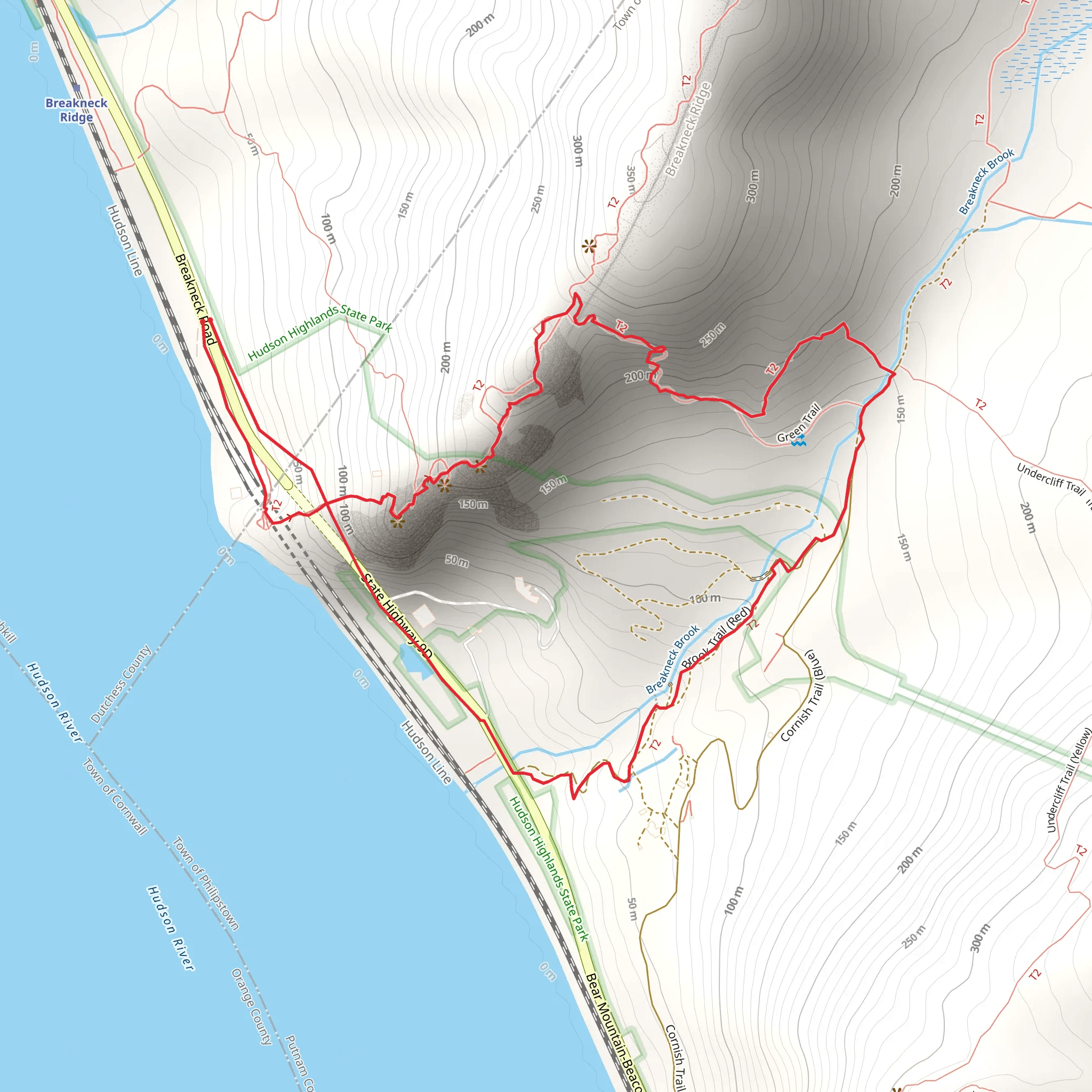 Brook Trail and Undercliff Trail Loop - Storm King mobile static map