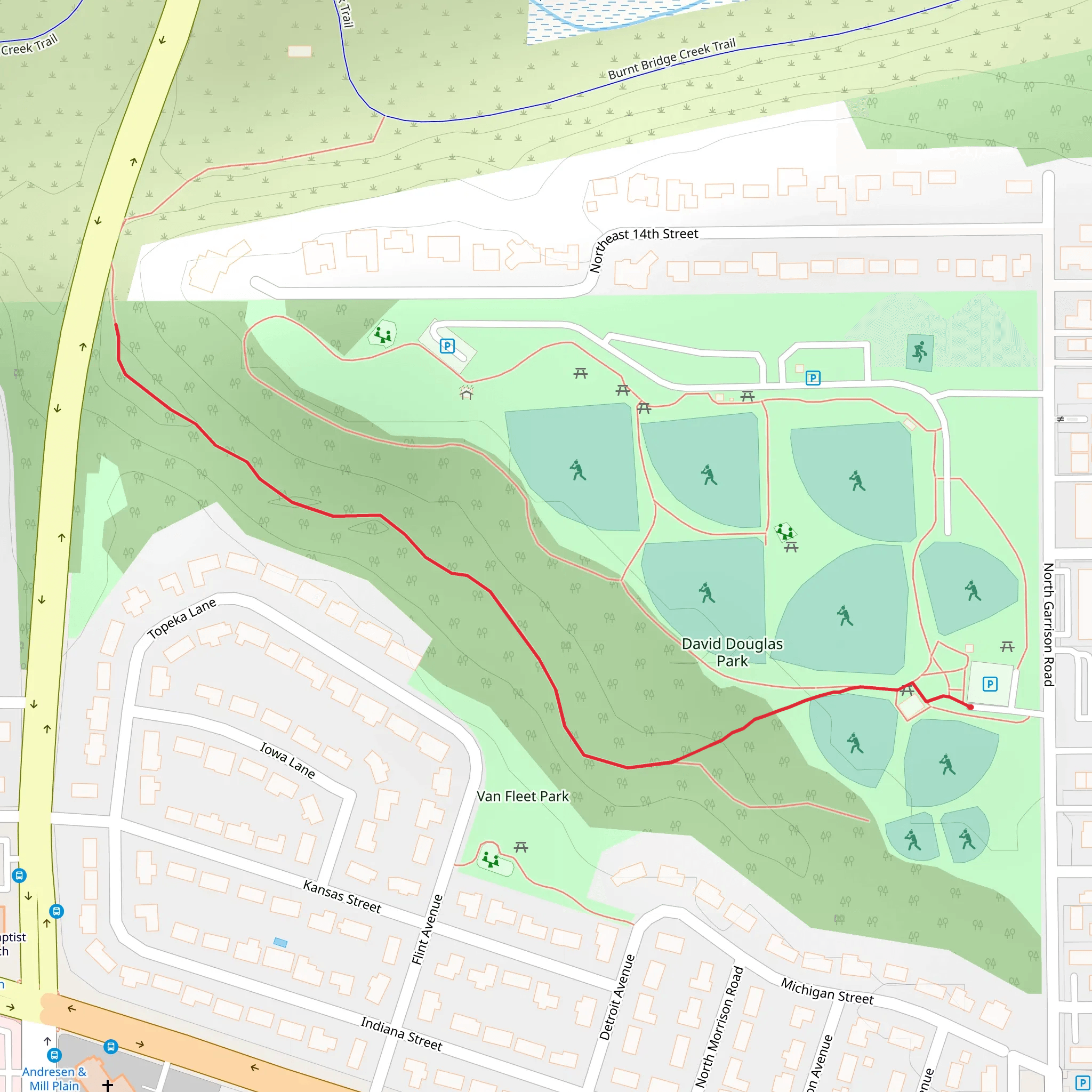 David Douglas Park from North Garrison Road mobile static map
