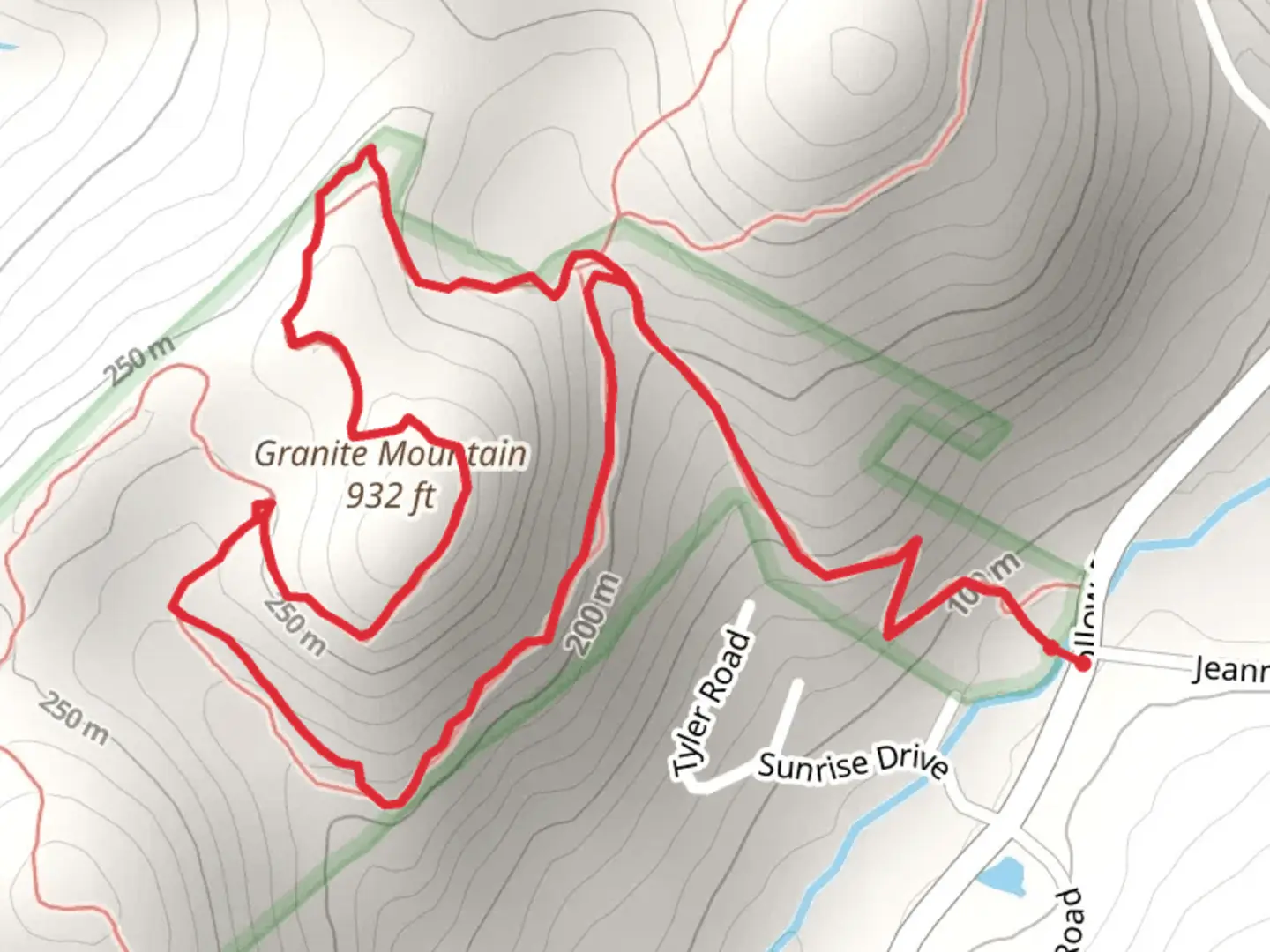 An image depicting the trail Granite Mountain Loop and its surrounding area.