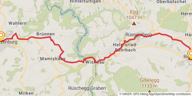 Camino Müstair-Geneva via Interlaken stage 27 Map