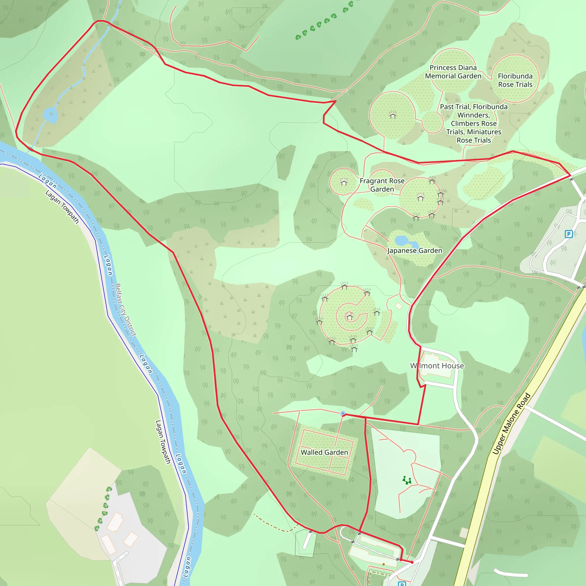 Sir Thomas and Lady Dixon Park - Garden Trail mobile static map