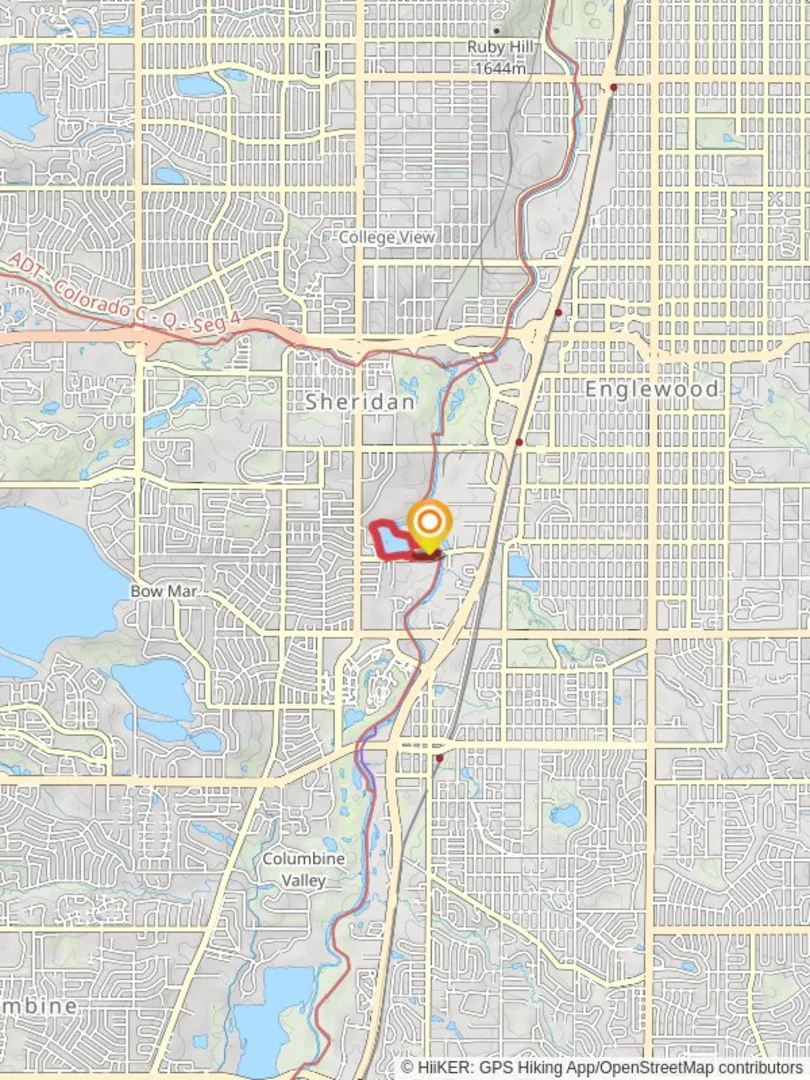 An image depicting the trail Centennial Park and Pond Loop Trail and its surrounding area.