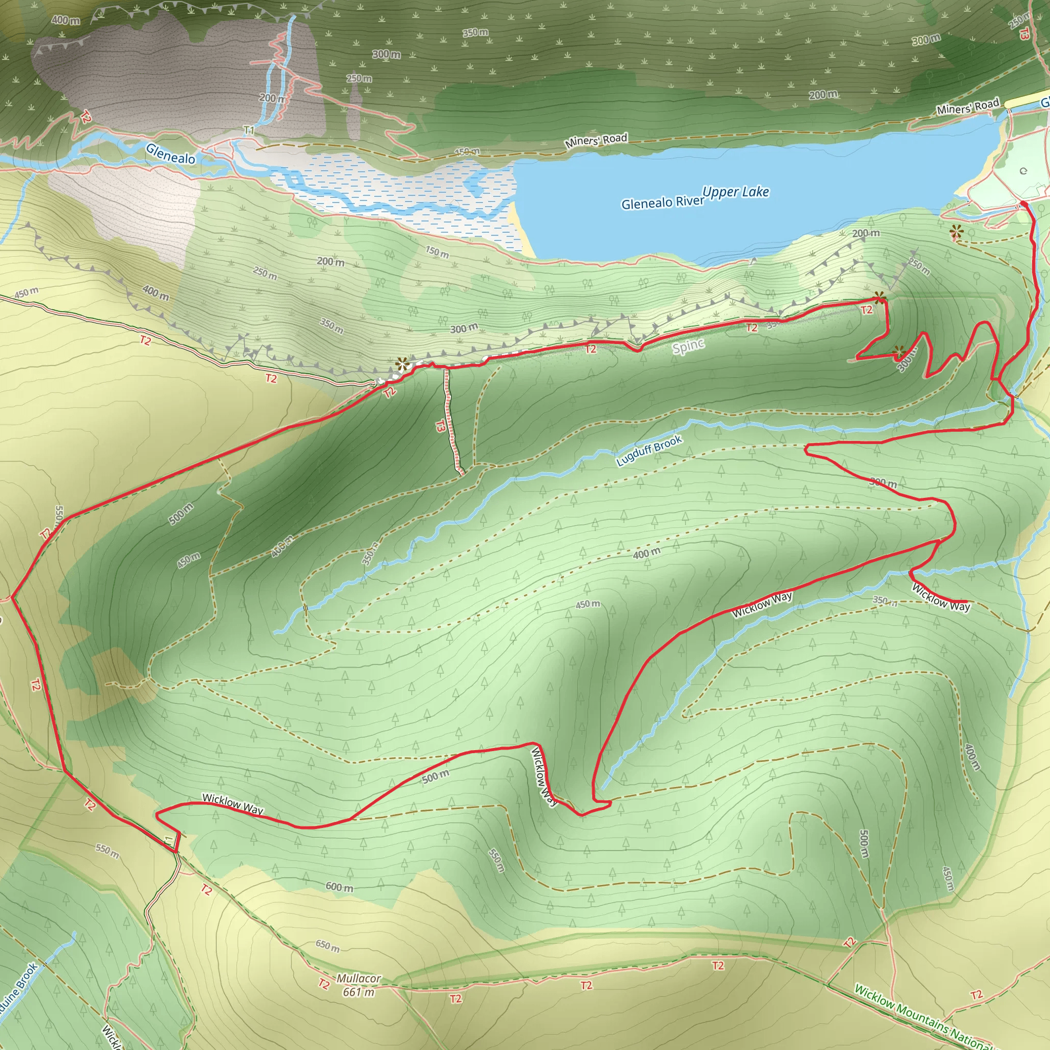Spinc and Wicklow Way - Glendalough mobile static map