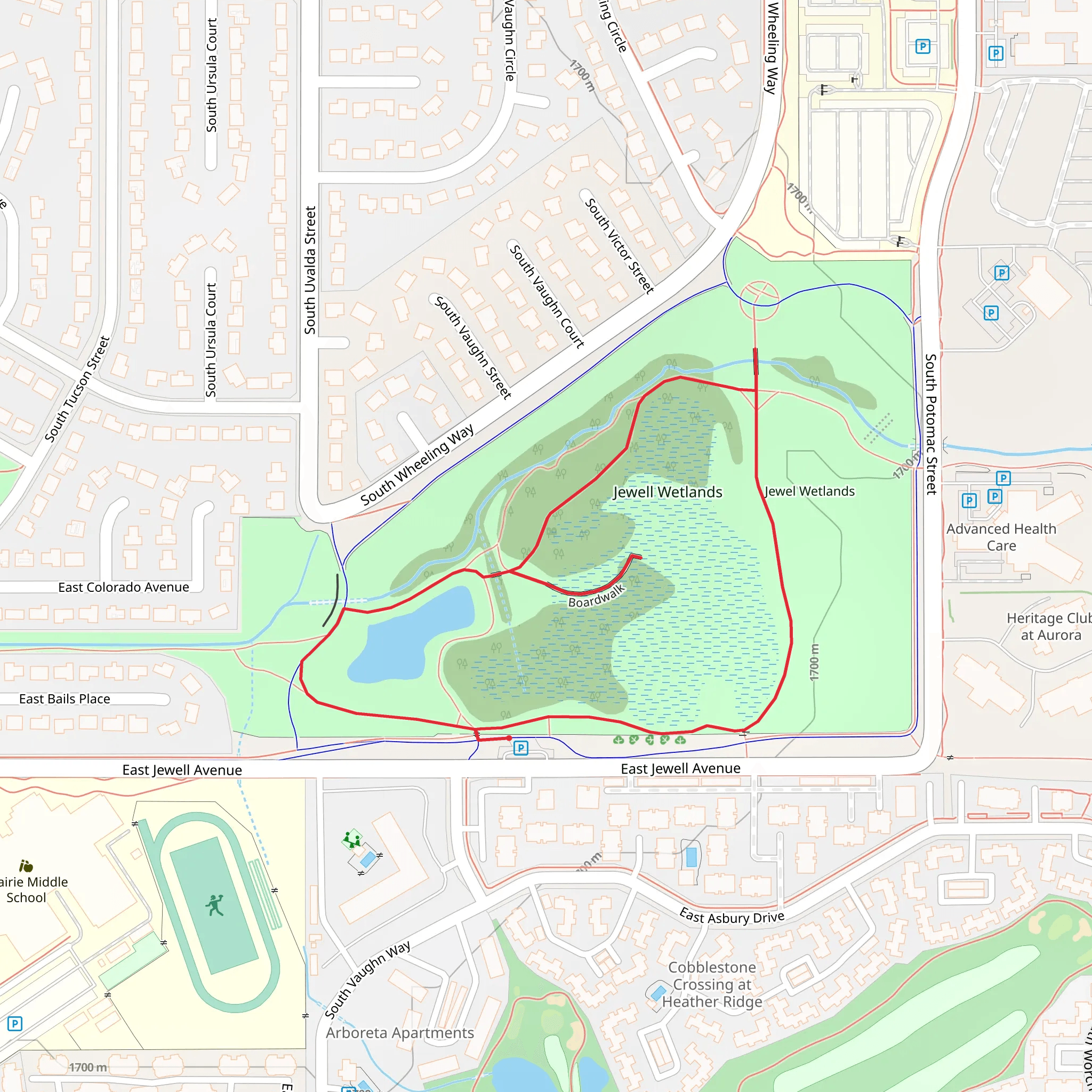 Jewell Wetlands Loop mobile static map