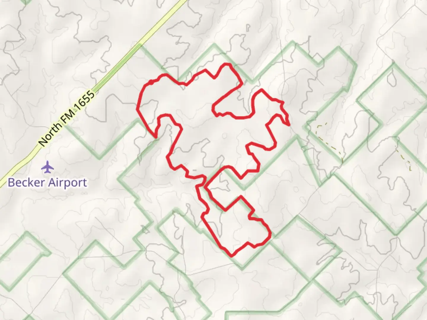 An image depicting the trail Lyndon B Johnson Grasslands Loop and its surrounding area.