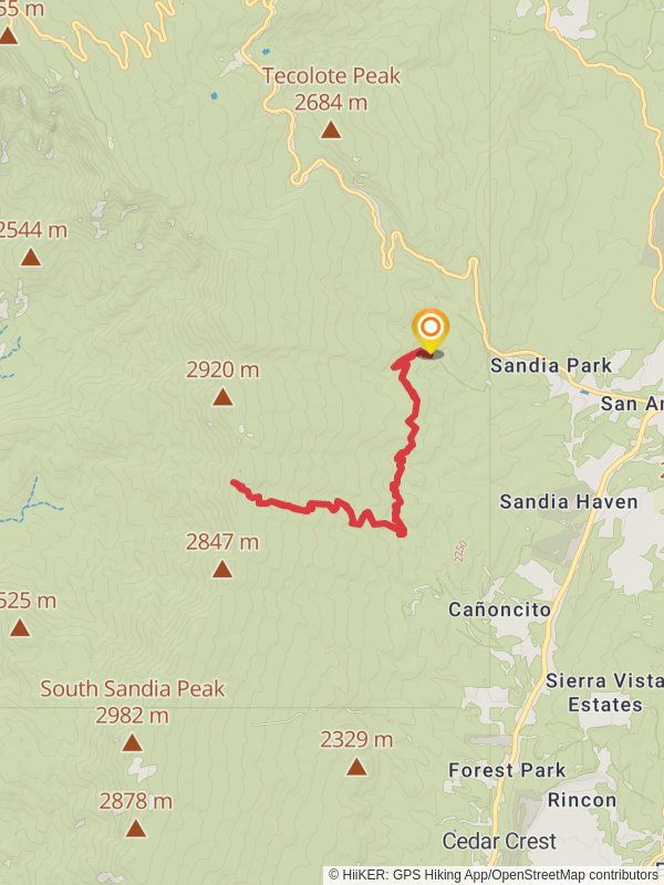 Canoncito Trail via Faulty Trail mobile static map