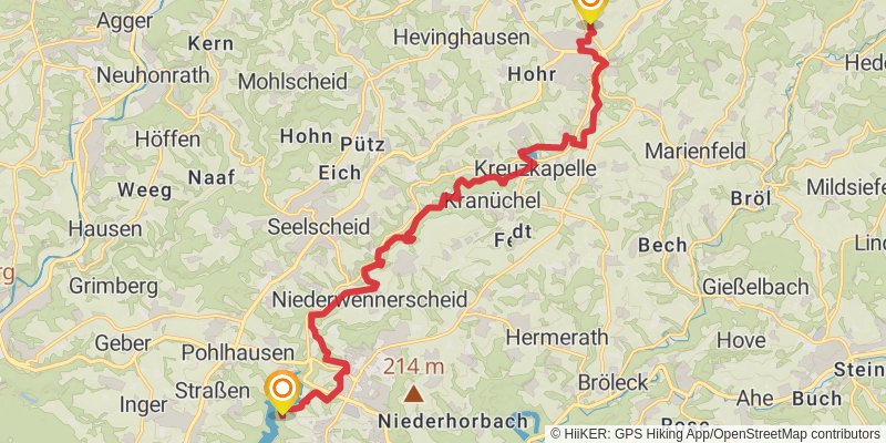 Bergischer Weg stage 11 Map