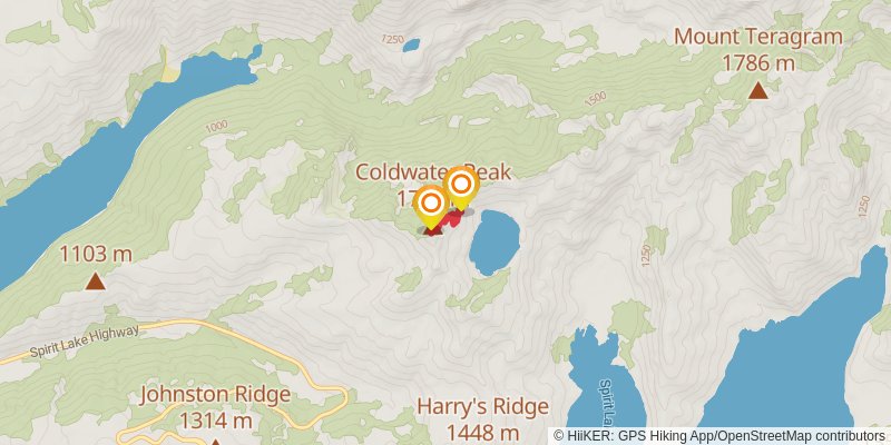 Mount St Helens Area Loops spur 1 Map