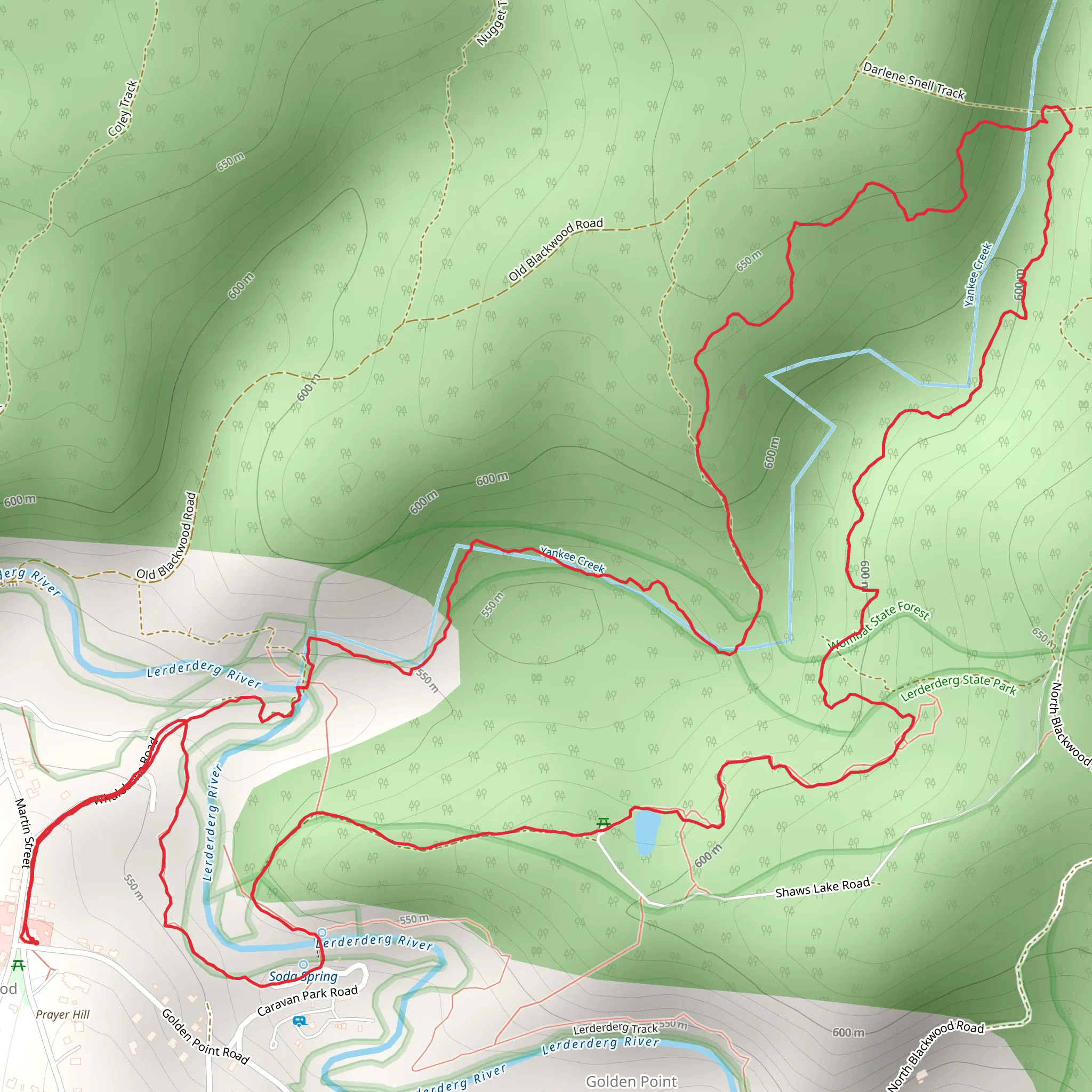 Yankee Creek Trail mobile static map