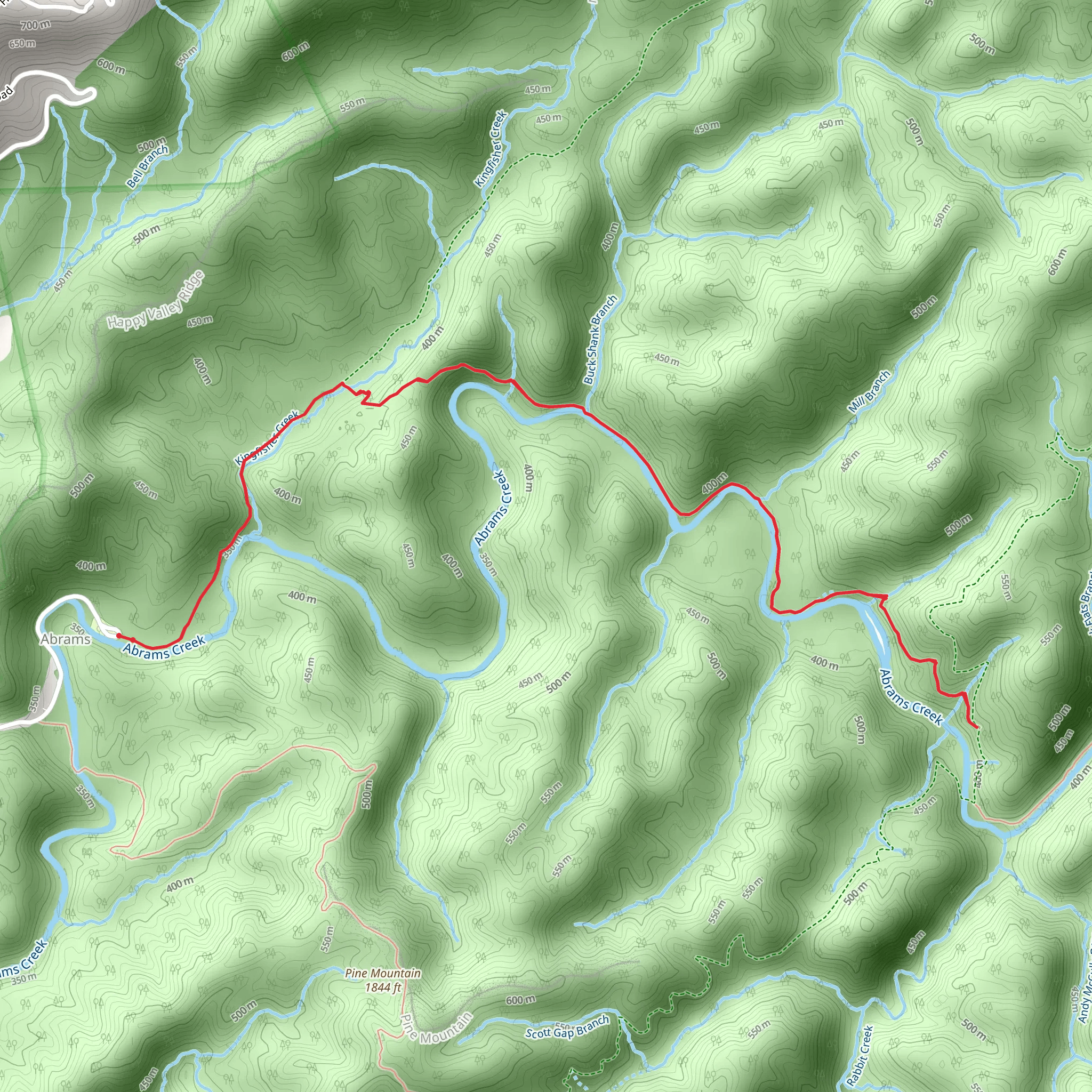 Little Bottoms Trail mobile static map