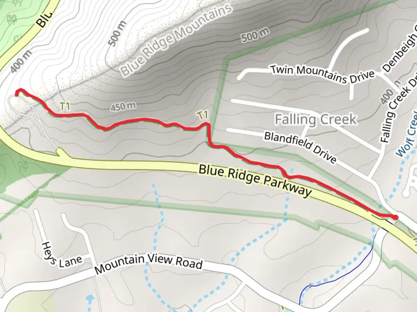 An image depicting the trail Stuarts Knob Trail and its surrounding area.