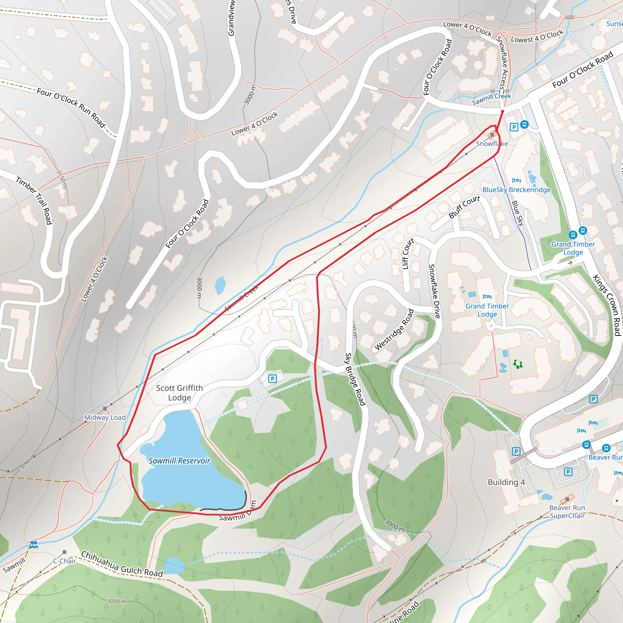 Snowflake and Sawmill Reservoir Loop mobile static map